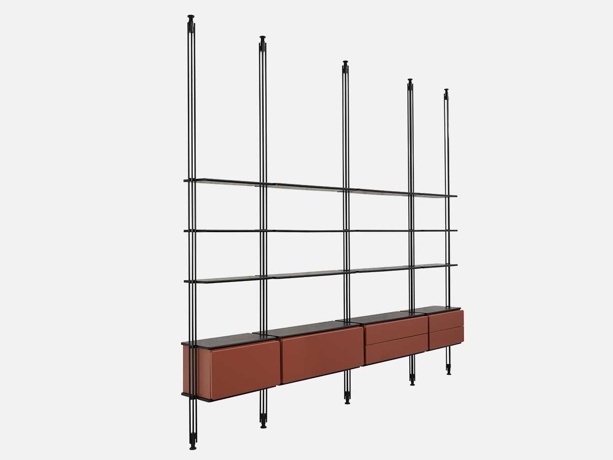 ETNIC ART Libreria scaffale Rovere a Vista Disegno Contemporaneo Ufficio casa Soggiorno Legno MDF a Giorno - 70X23.5X188.5cm con divisori, libreria a muro, scaffale libreria