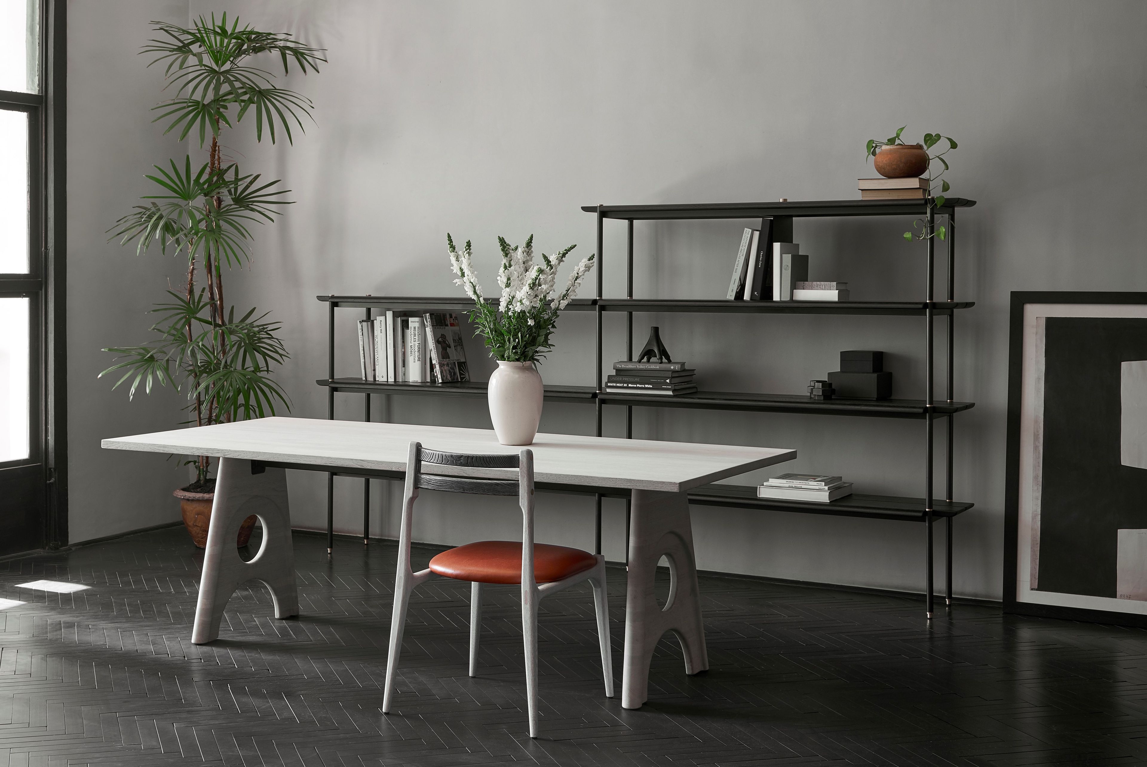 STACKING Steel and wood bench By District Eight