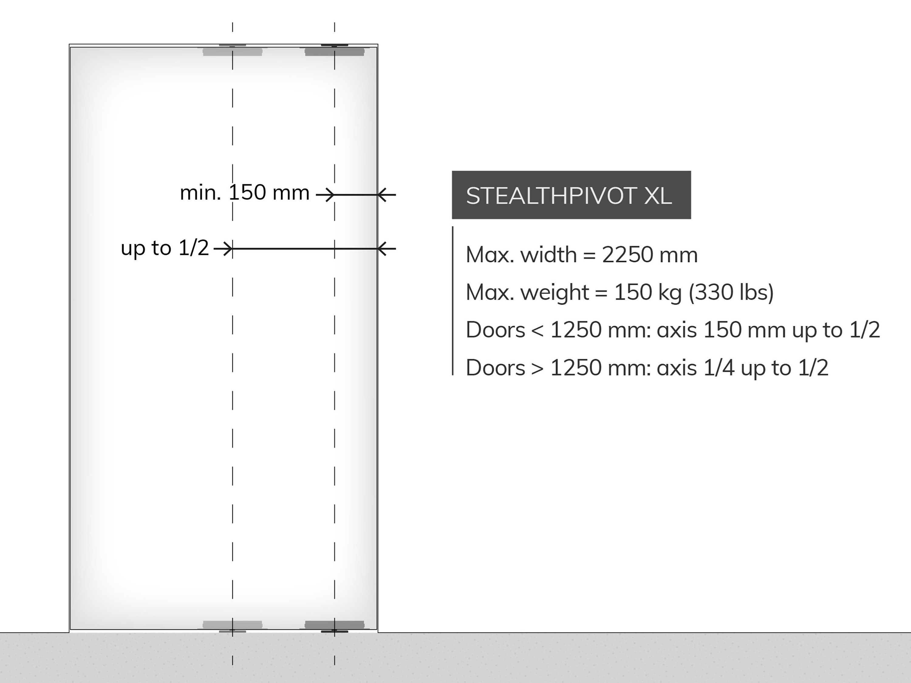 STEALTH PIVOT XL by Portapivot - Cerniere per porte a bilico a chiusura automatica - 5