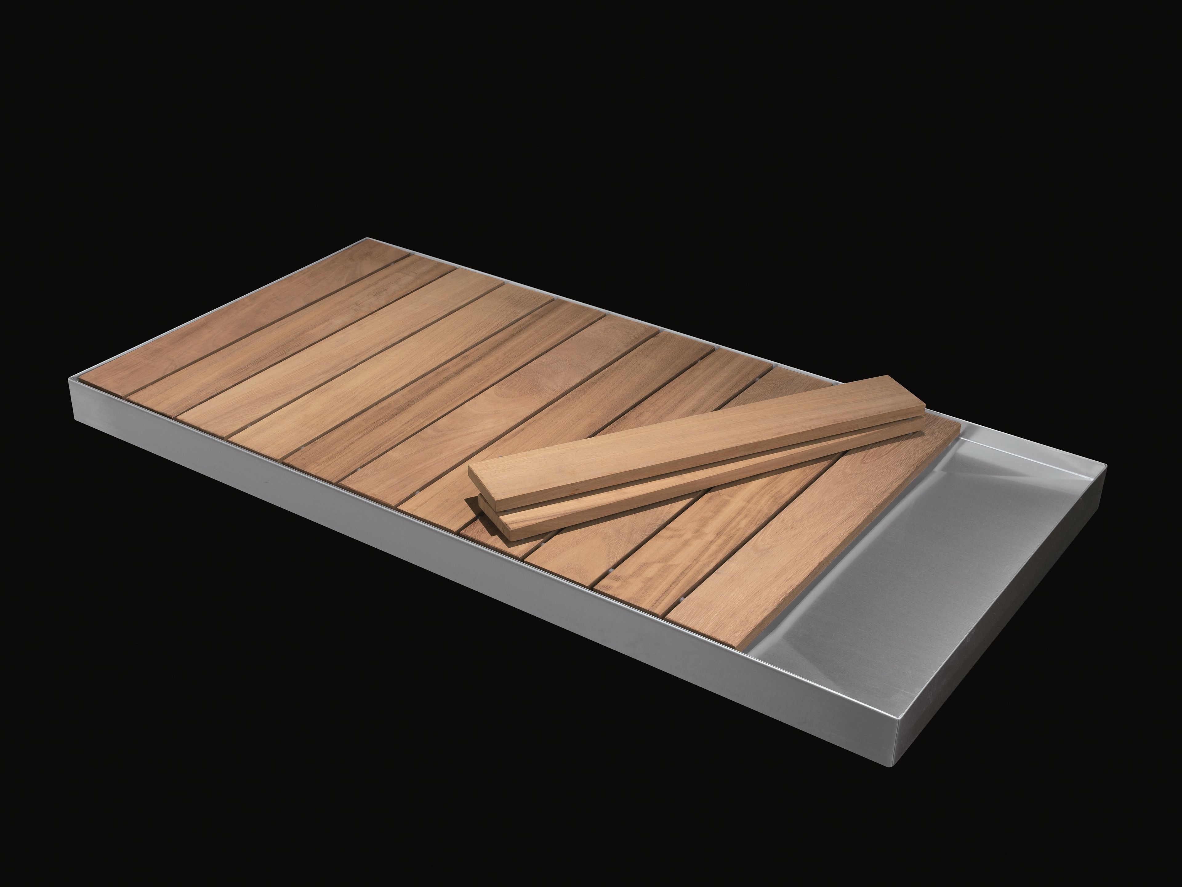 Slatted custom stainless steel shower tray STEEL By RARE