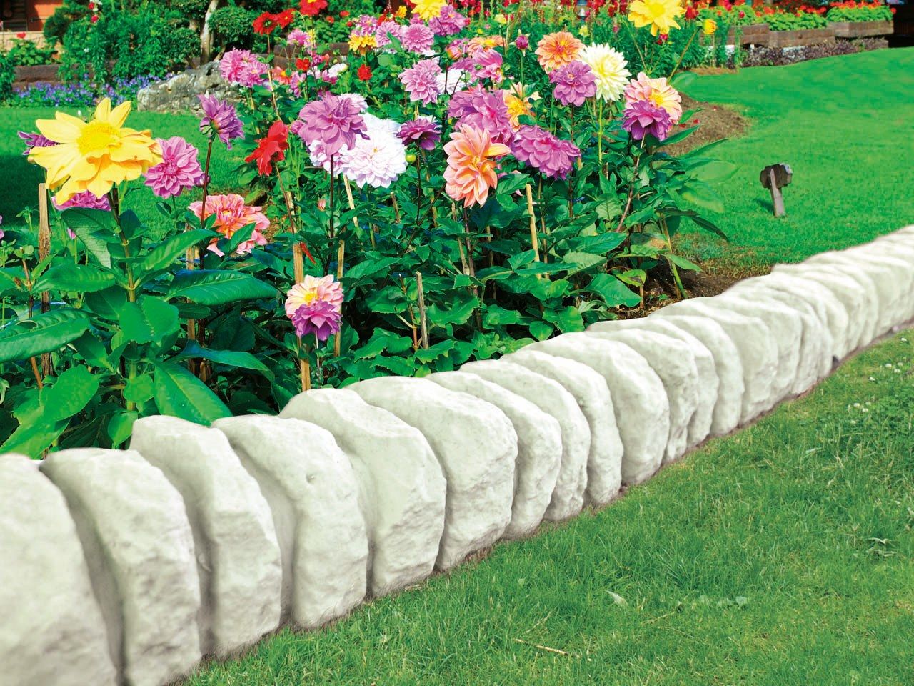 Bordatura In Cemento Per Aiuole - Cordolo 97x33cm, Peso 24kg, Grigio, Per Delimitazione Giardino - Foto 7