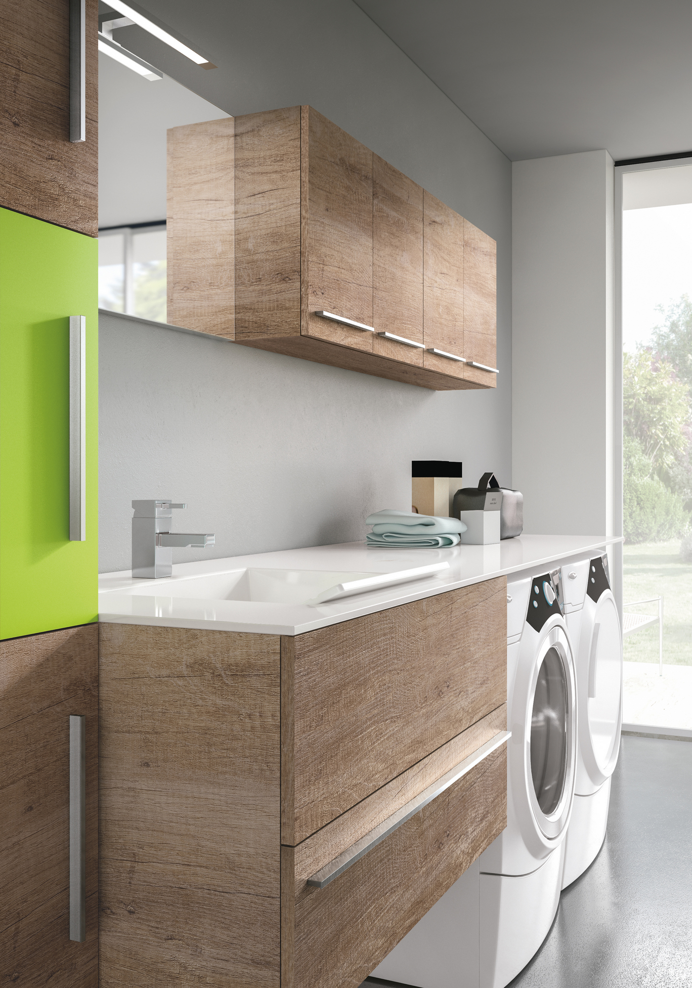 Wall-mounted laundry room cabinet with sink STORE 412 By Gruppo Geromin