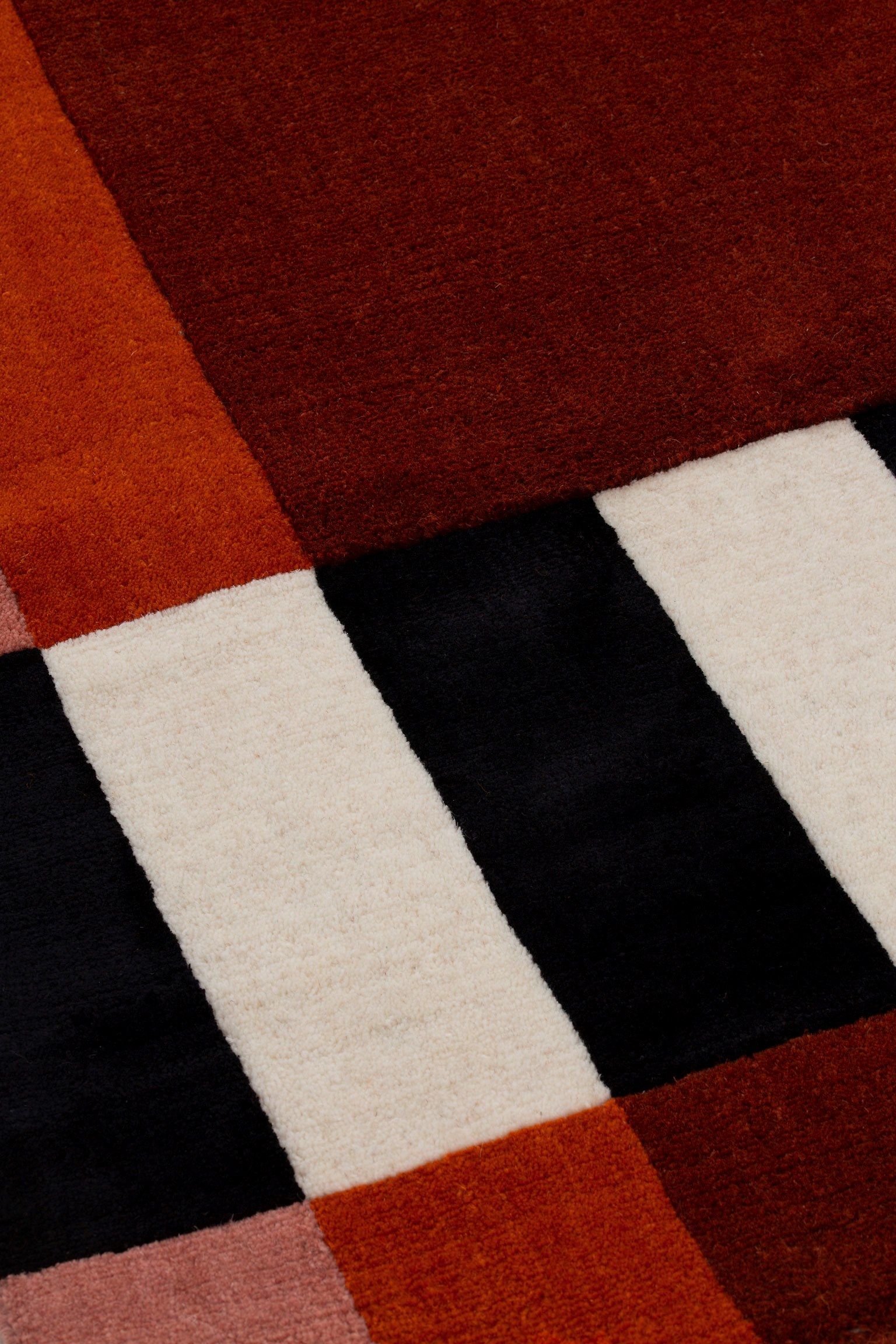 STRICT RAYURES by cc-tapis - Tappeto tessuto a mano in cotone, lana e seta di bambù - 9