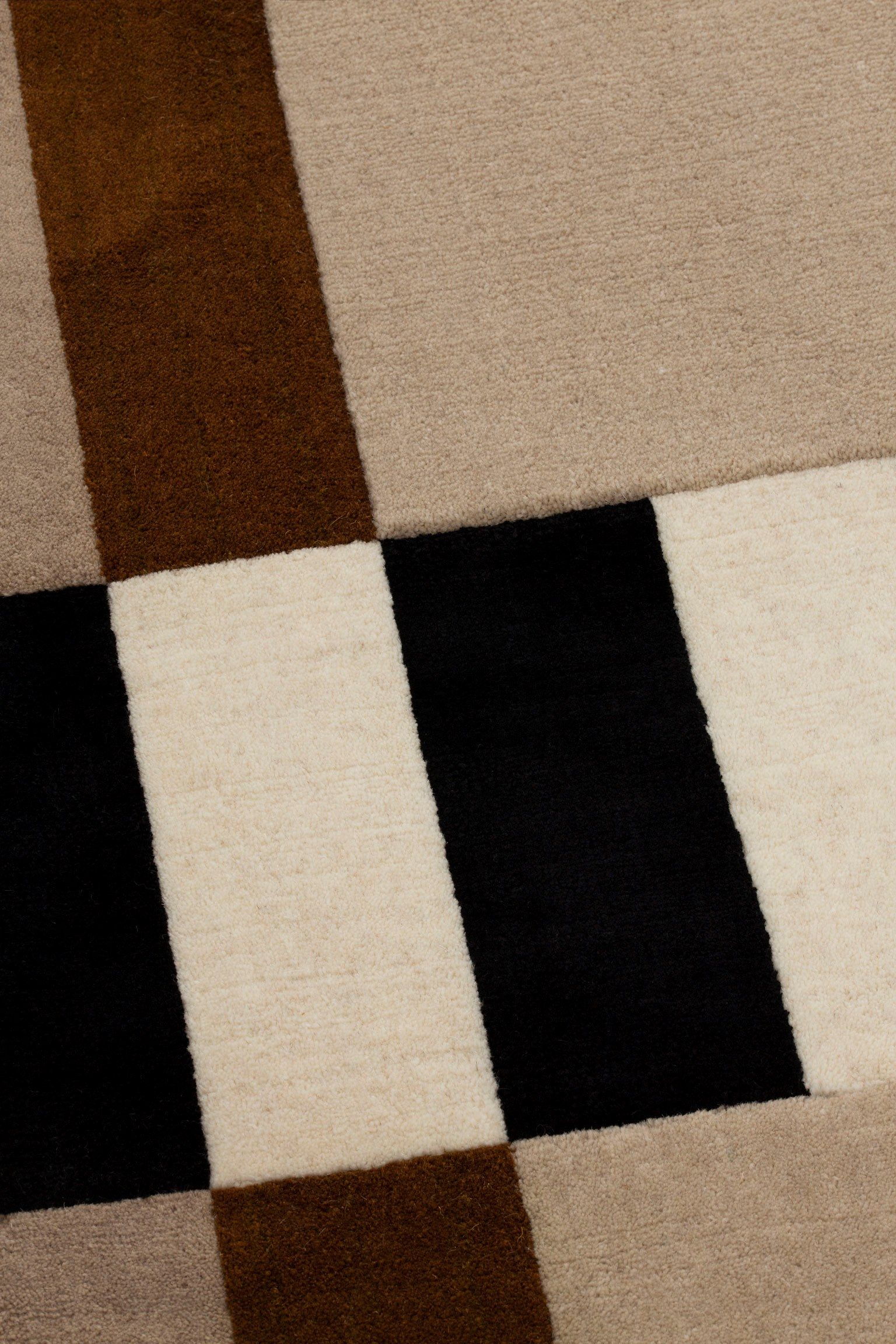 STRICT RAYURES by cc-tapis - Tappeto tessuto a mano in cotone, lana e seta di bambù - 7