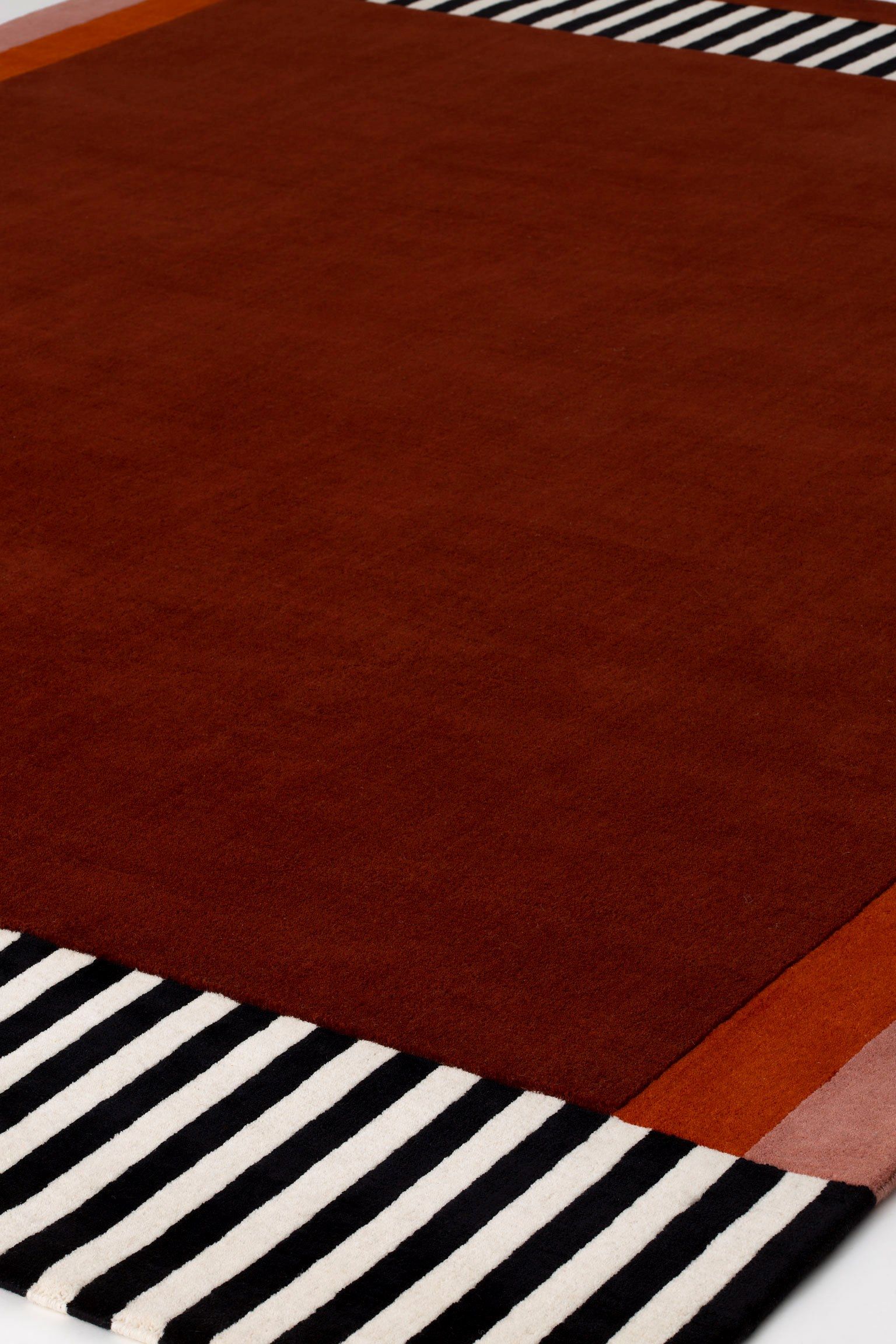 STRICT RAYURES by cc-tapis - Tappeto tessuto a mano in cotone, lana e seta di bambù - 6