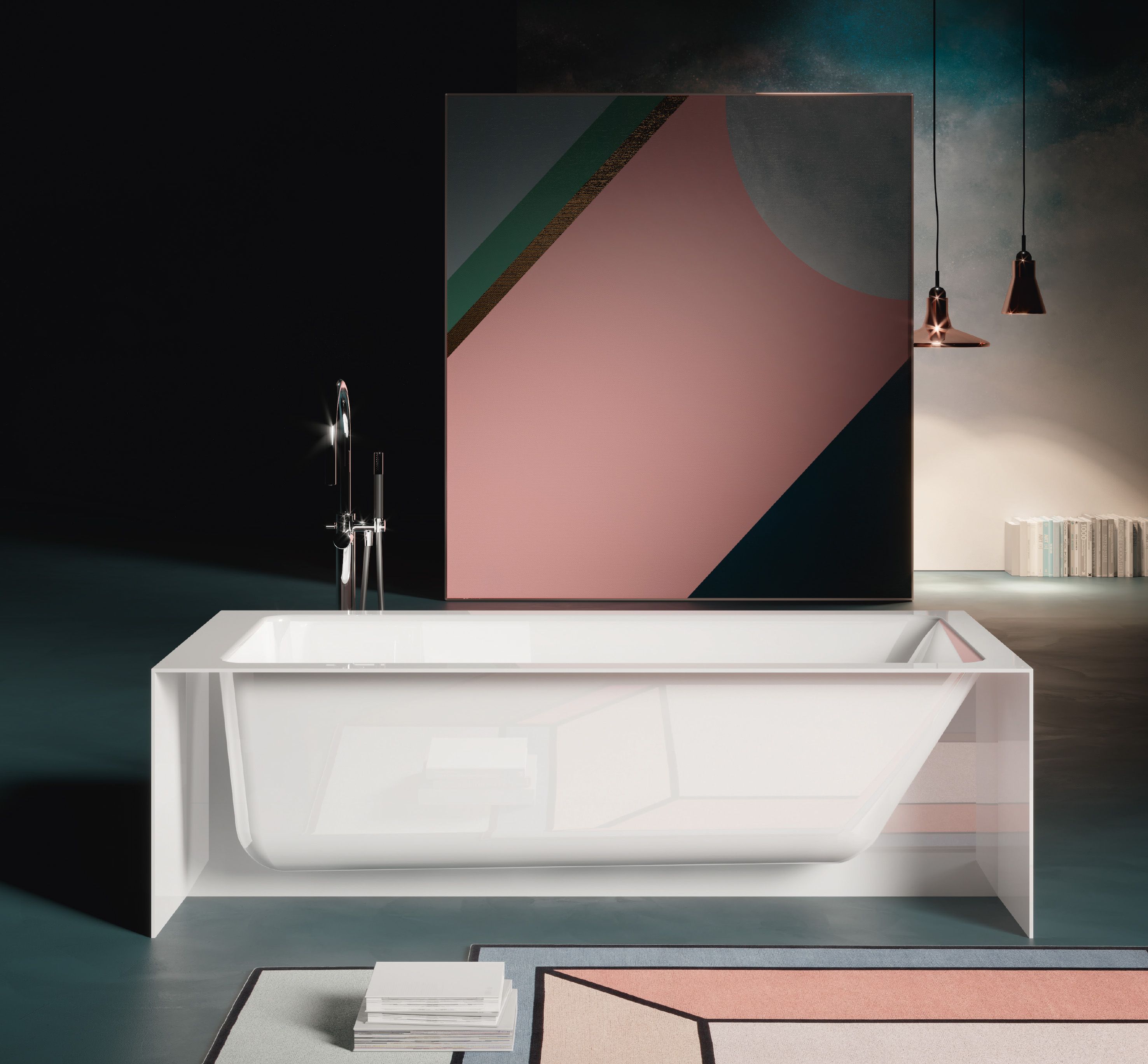 Vasca da bagno rettangolare in Solid Surface SUMMERTIME 180 Collezione