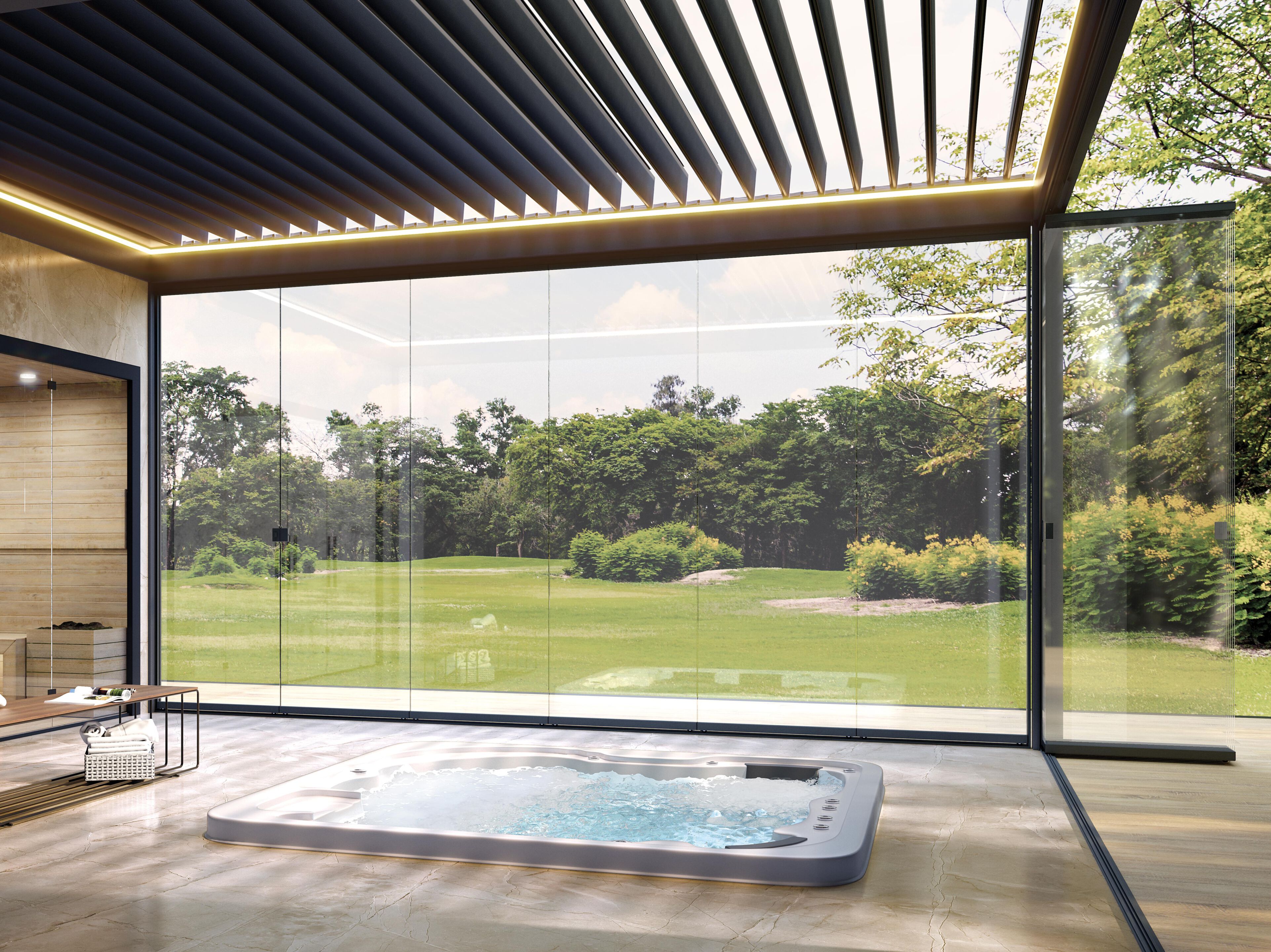 TUTTOVETRO FLOOR by SUNROOM - Vetrata pieghevole in alluminio