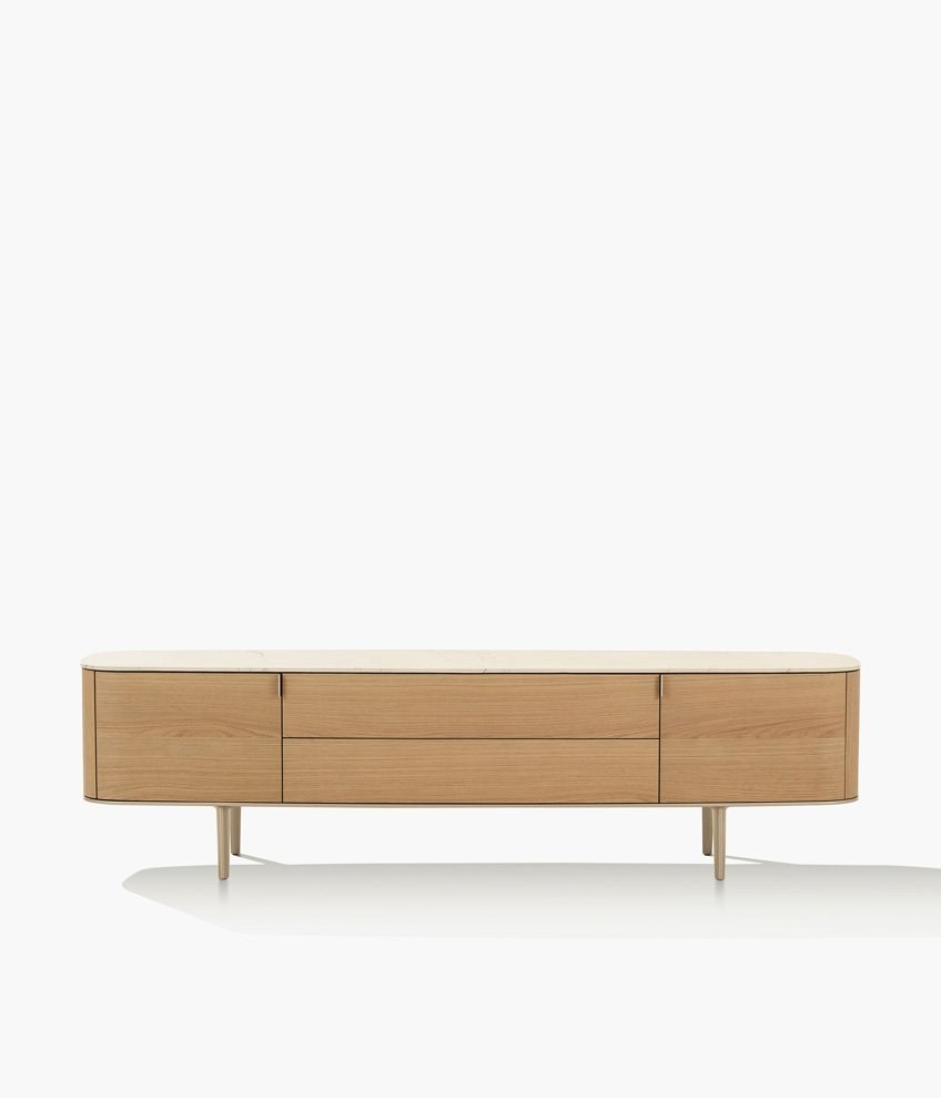 SYMPHONY Wood veneer sideboard By Poliform design Emmanuel Gallina