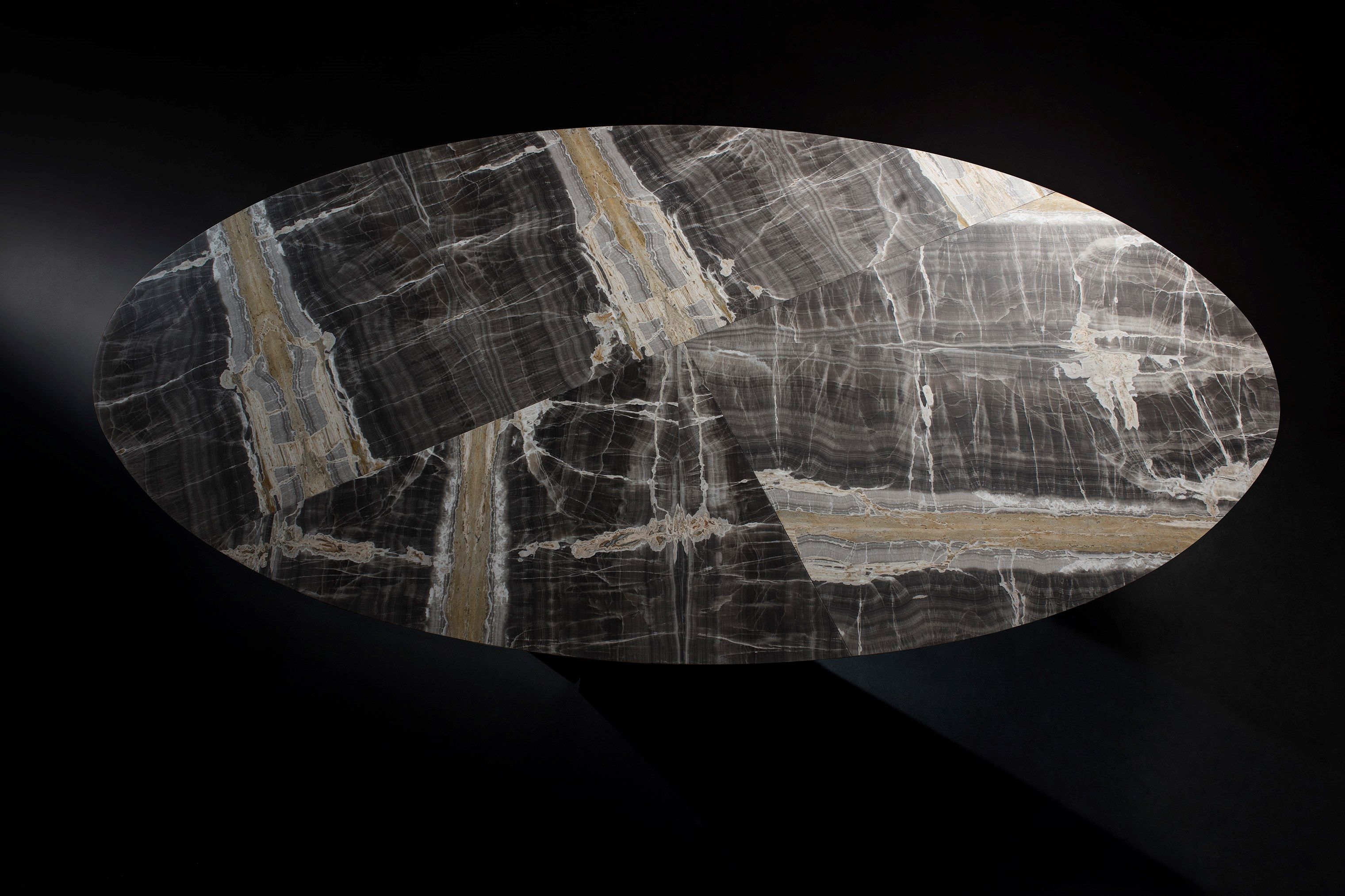 Oval marble table SYNAPSE By Henge design Massimo Castagna