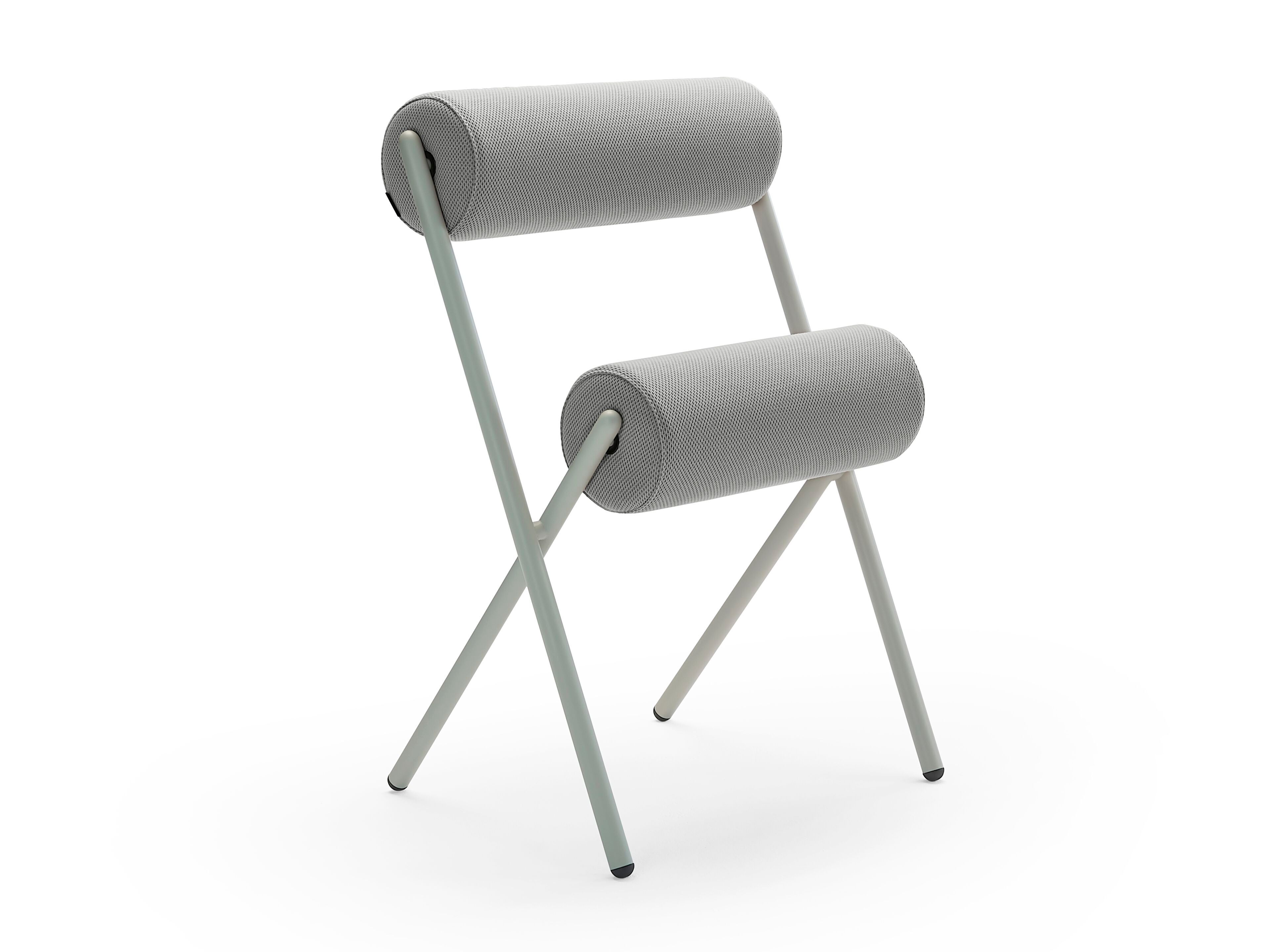 ROLL by Sancal - Sedia con cuscini cilindrici in pelle - 10