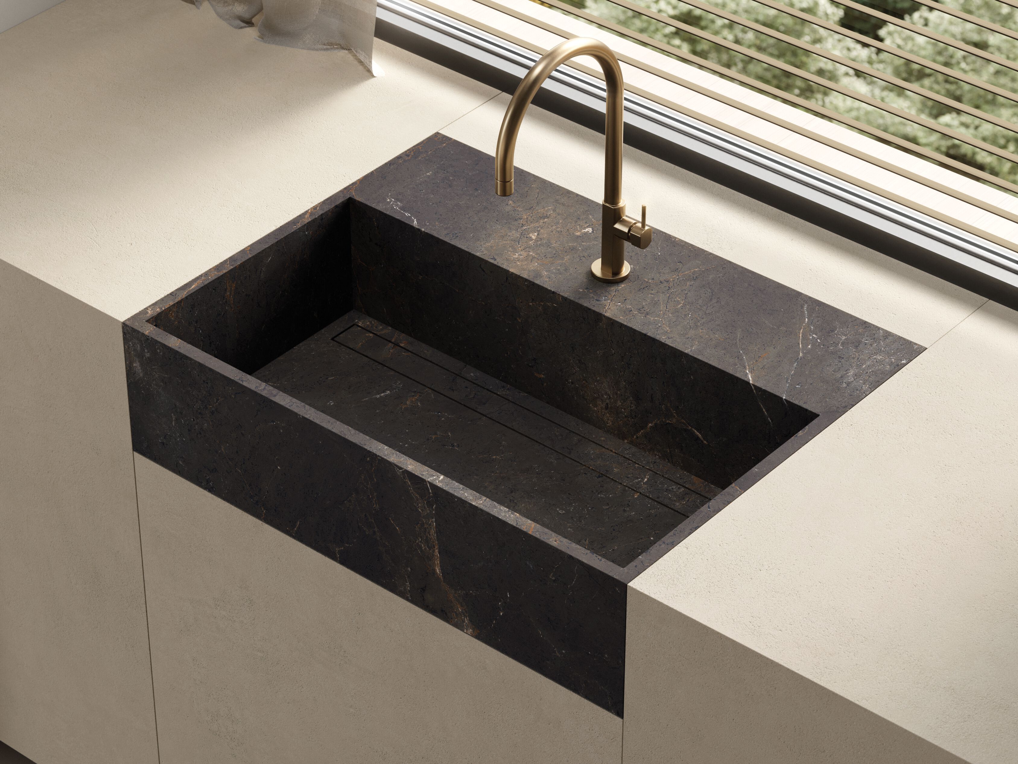 BLACK DIAMOND by Sapienstone - Top cucina in gres porcellanato