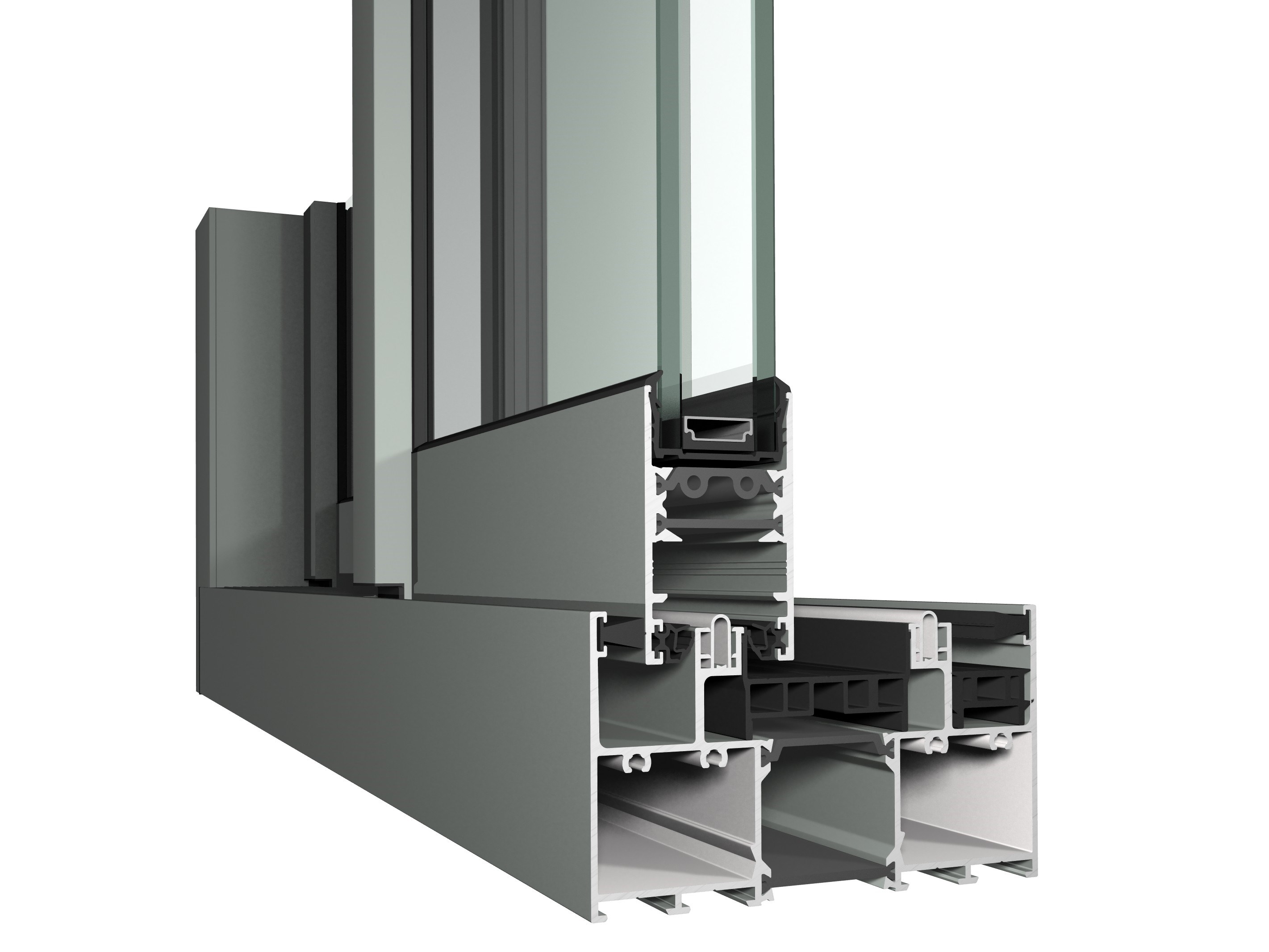 Aluminium double glazed window SLIM PATIO 68 By Reynaers Aluminium