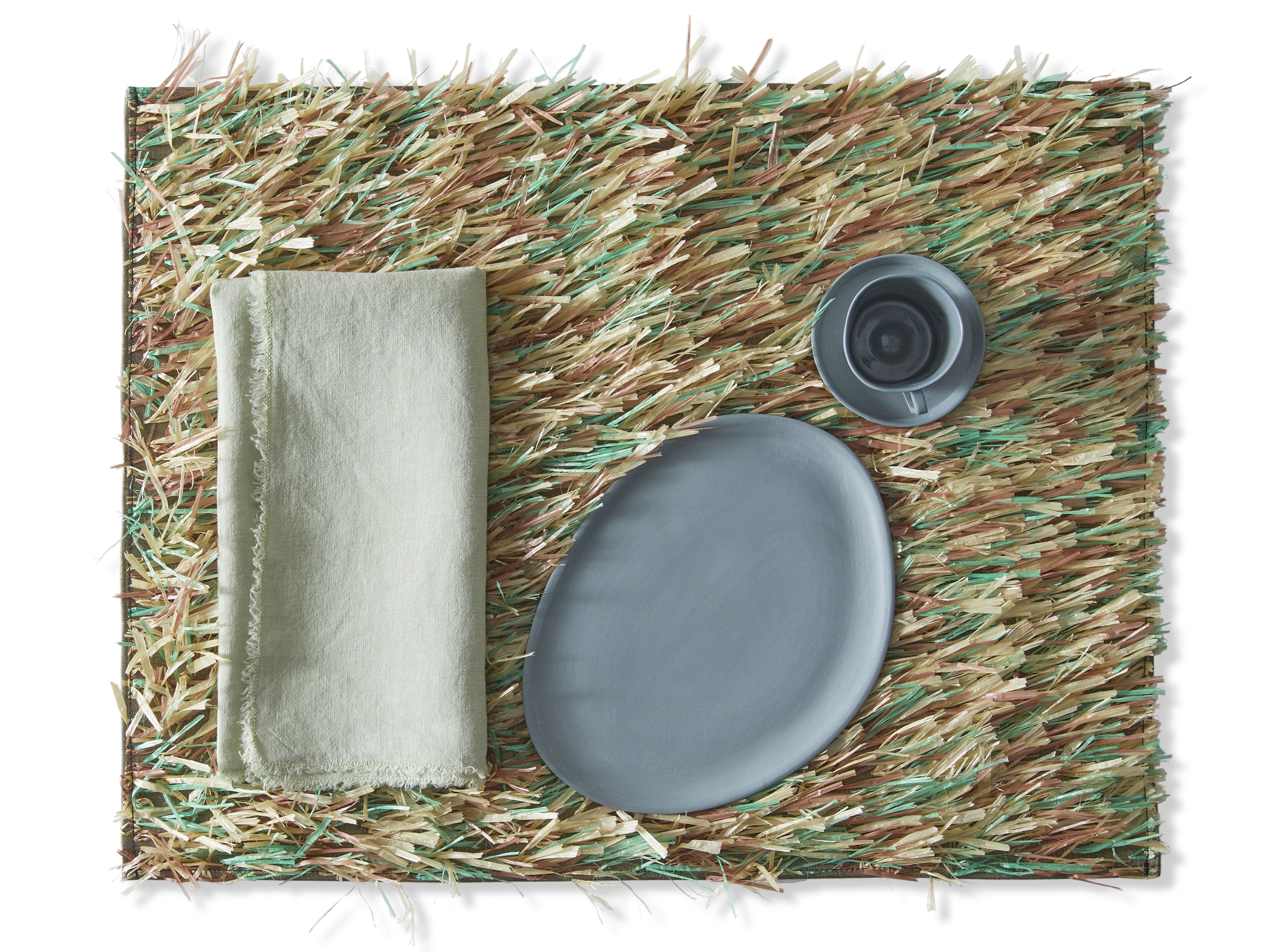 TAITI Rectangular raffia placemat By Society Limonta