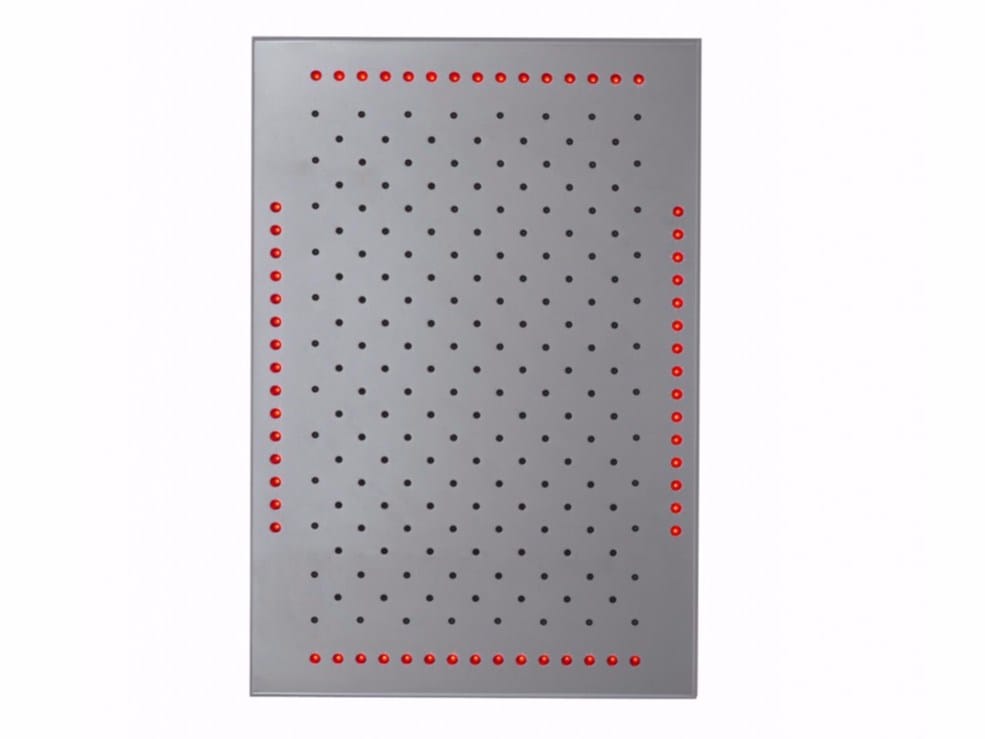 Soffione doccia con cromoterapia by Tender rain - Soffione doccia a LED da incasso a pioggia in metallo - 2