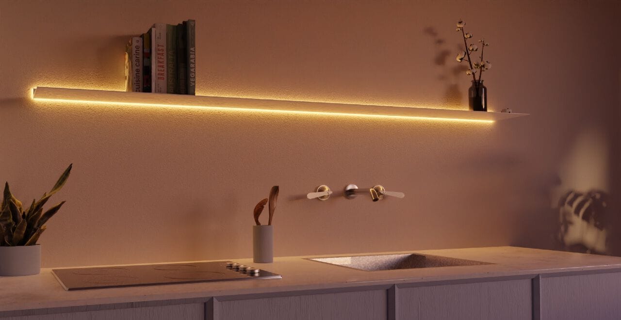 WALL SHELF WITH LIGHT ALL AROUND by Strackk - Mensola in alluminio con illuminazione integrata - 3