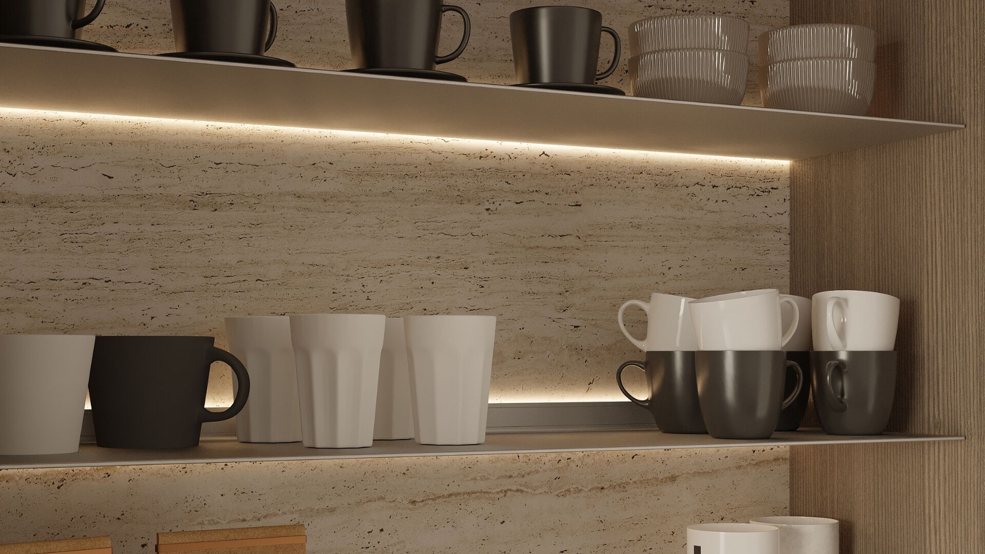 WALL SHELF WITH LIGHT ALL AROUND by Strackk - Mensola in alluminio con illuminazione integrata - 7