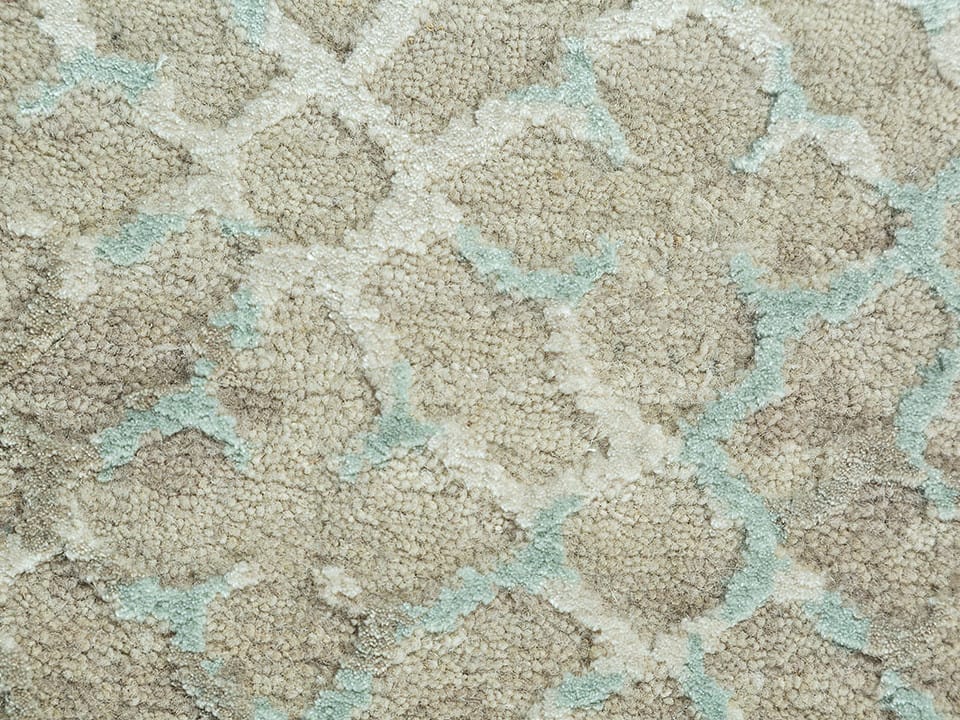 Handmade rectangular rug TATTVAM ESK-9012 Light Sea Mist/Dark Ivo ...