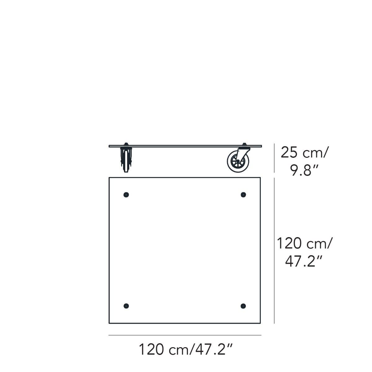 TAVOLO CON RUOTE コーヒーテーブル By FontanaArte | design Gae Aulenti