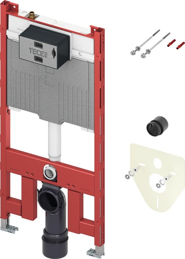 TECEprofil modulo WC con cassetta Octa II per cartongesso, 8 cm, con set di isolamento acustico WC