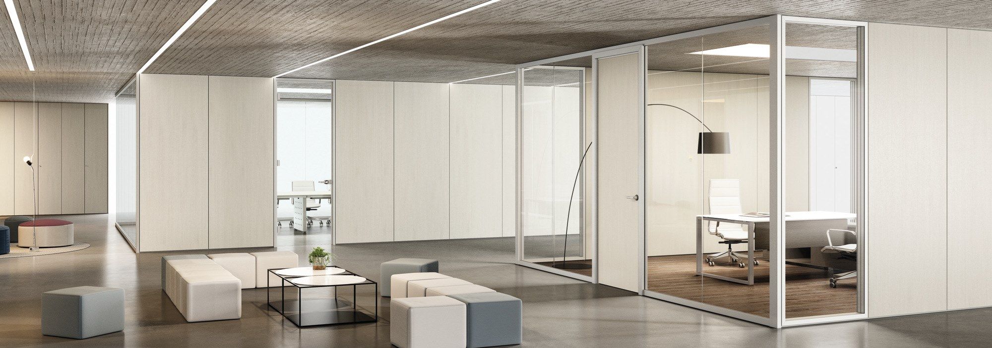 TECNA by Styloffice - Parete divisoria per ufficio in vetro e legno - 3