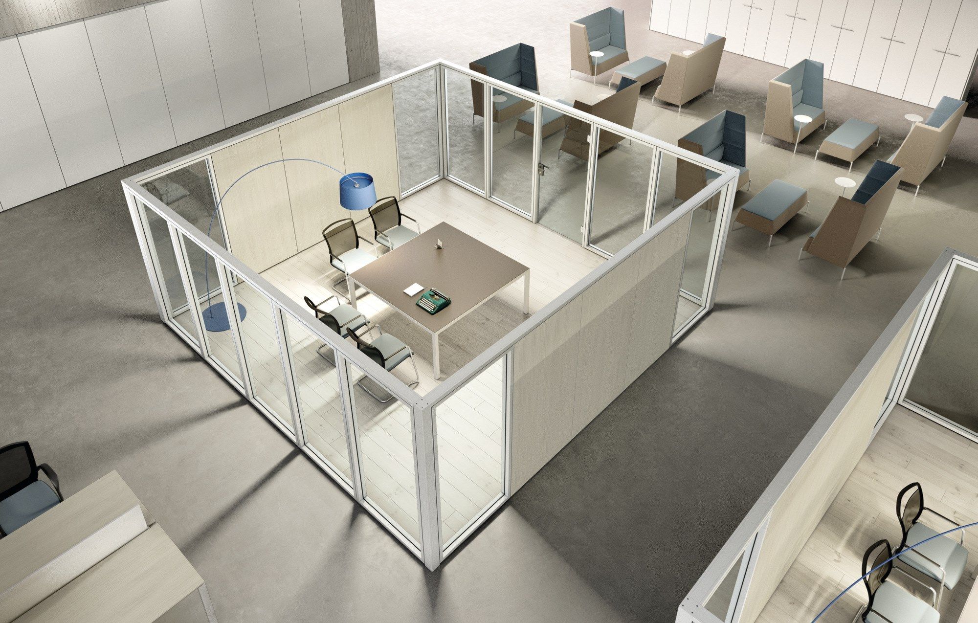 TECNA by Styloffice - Parete divisoria per ufficio in vetro e legno - 7