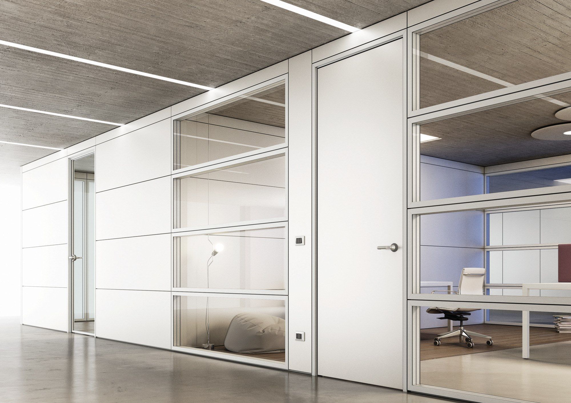 TECNA by Styloffice - Parete divisoria per ufficio in vetro e legno - 8