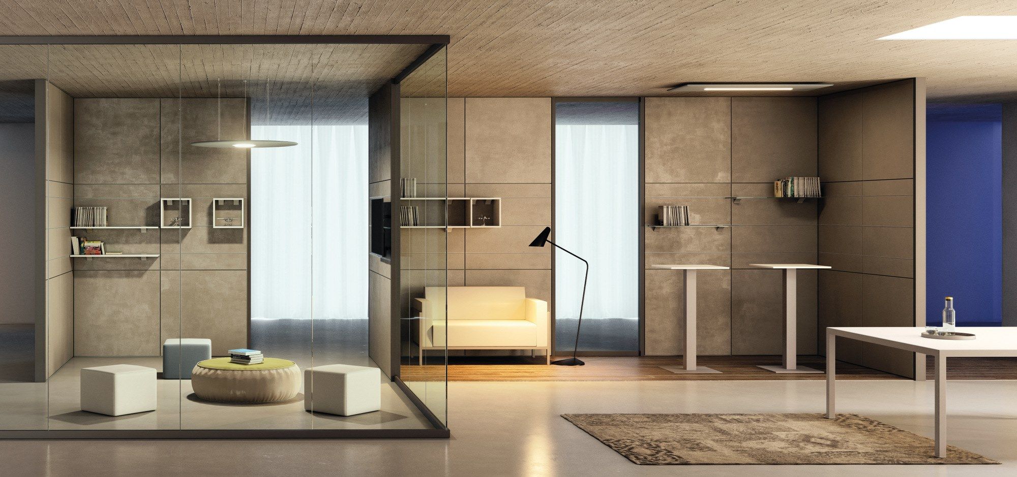 TECNA by Styloffice - Parete divisoria per ufficio in vetro e legno - 13