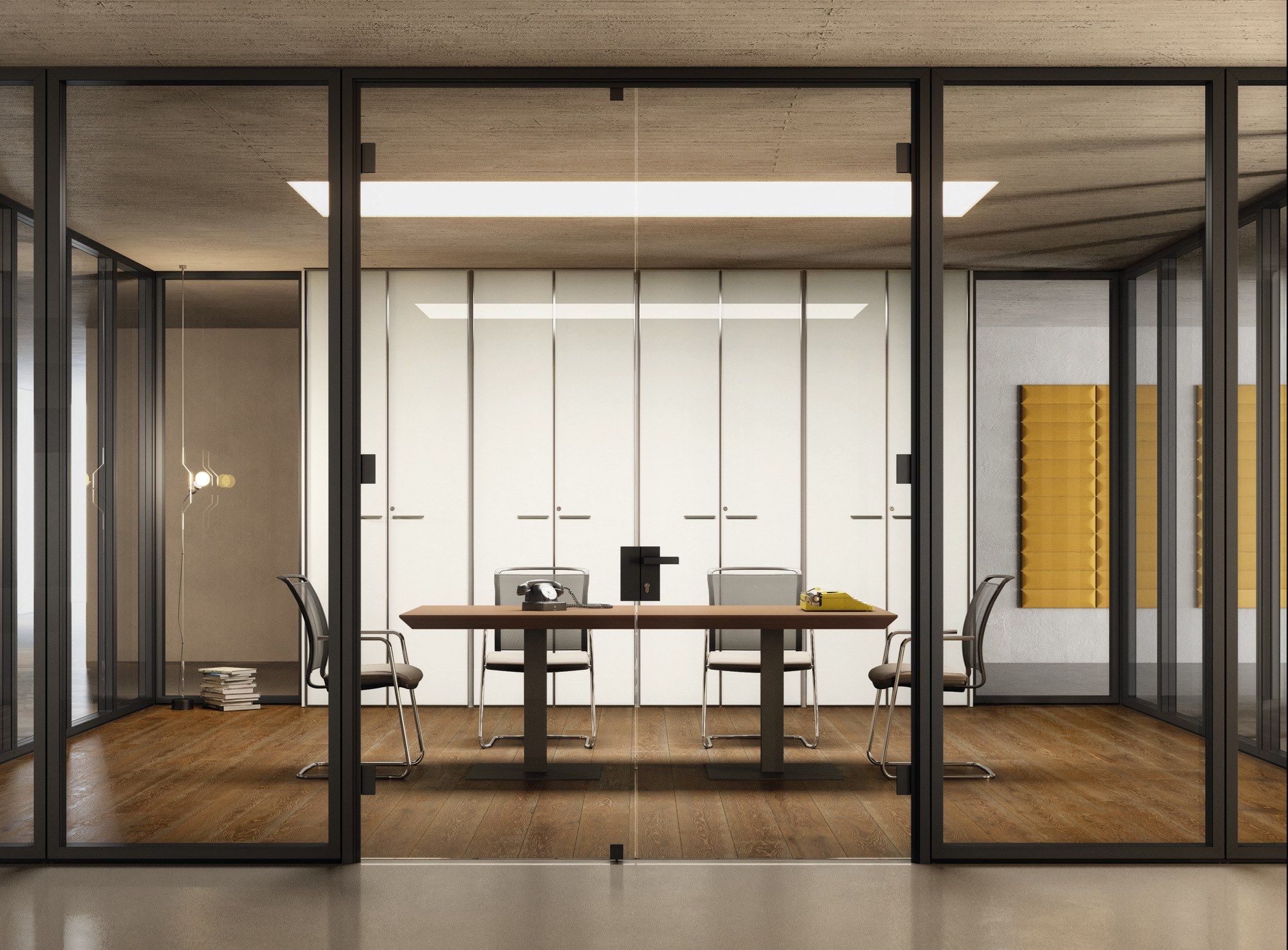 TECNA by Styloffice - Parete divisoria per ufficio in vetro e legno - 9