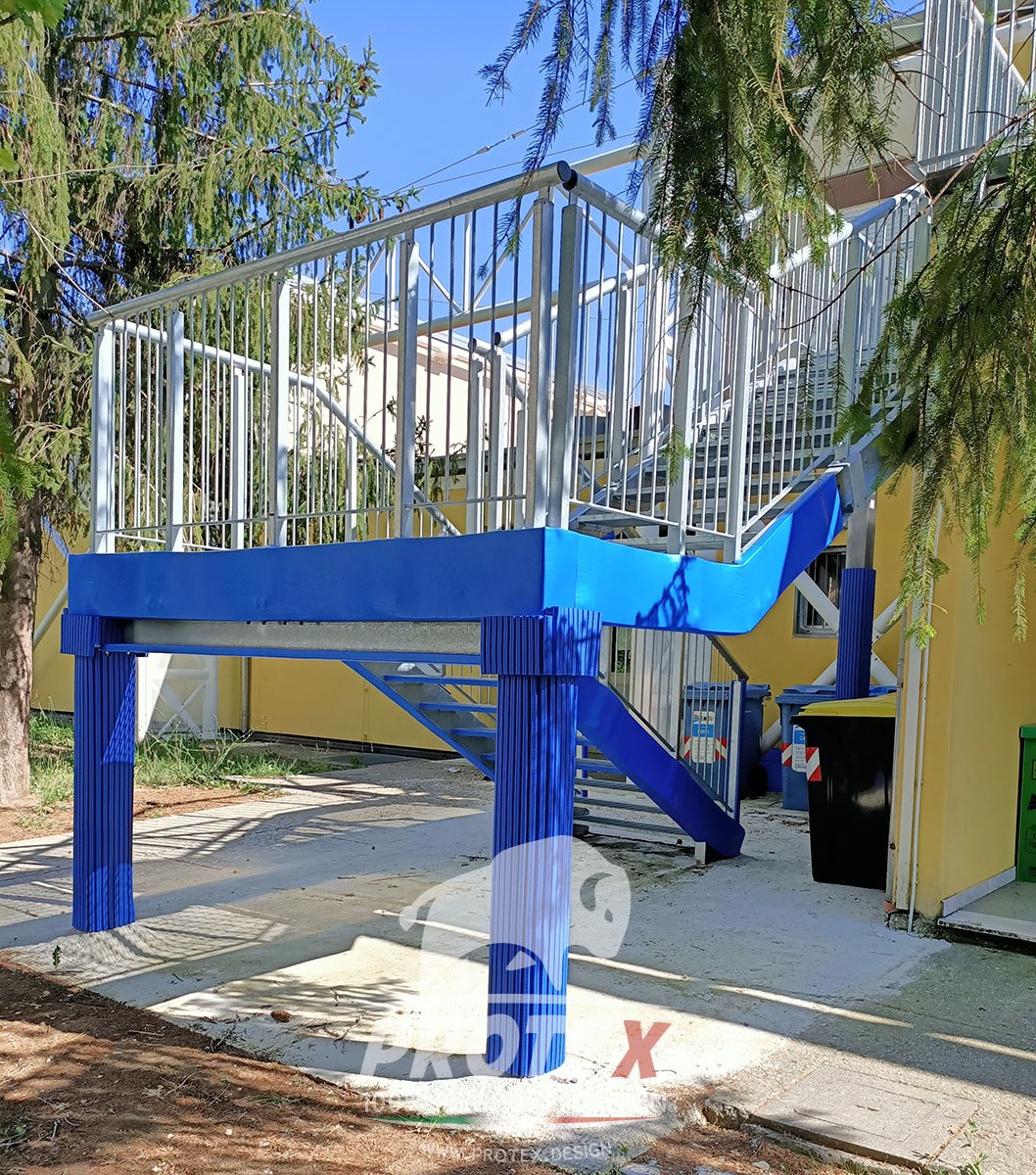 Fireproof Ethylene-vinyl acetate Impact protection Fire escape stair ...