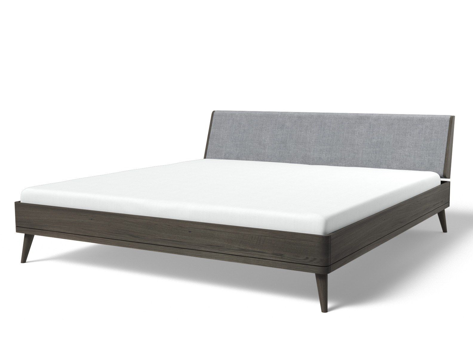 TERRA 200x200 Wooden double bed with upholstered headboard By JAVORINA