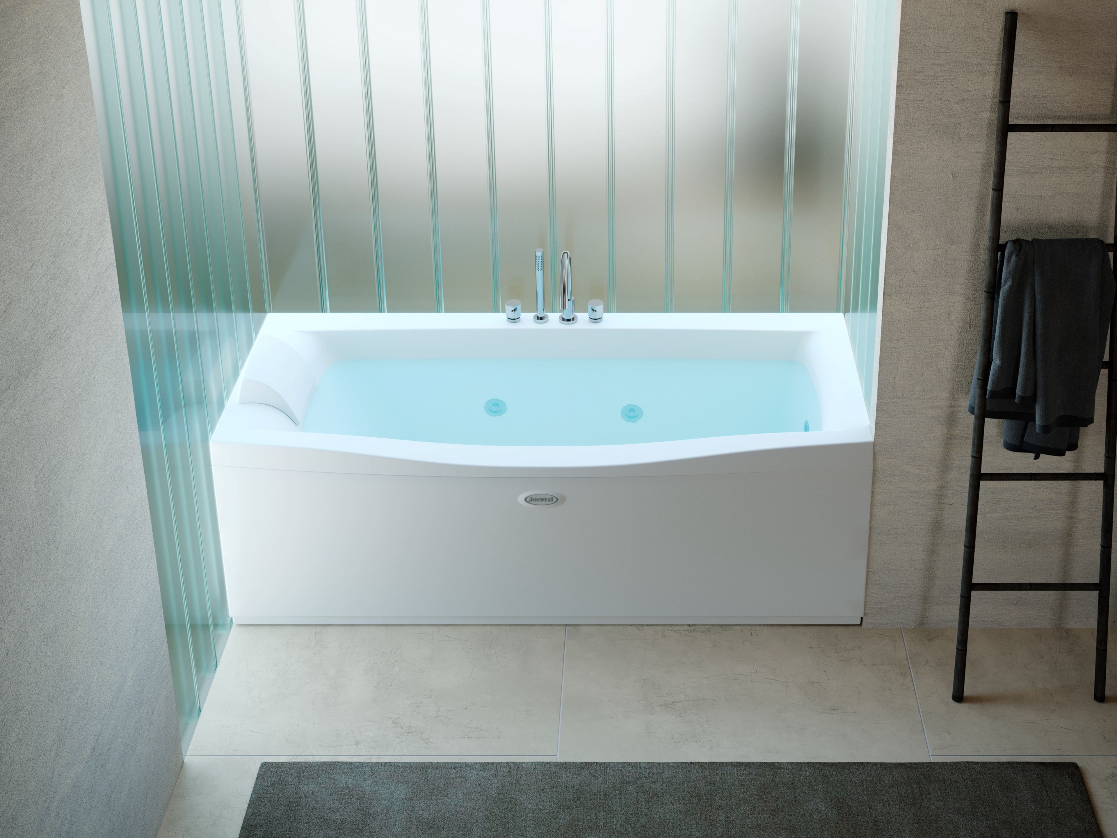 Vasca da bagno rettangolare a 2 posti con idromassaggio THE ESSENTIALS