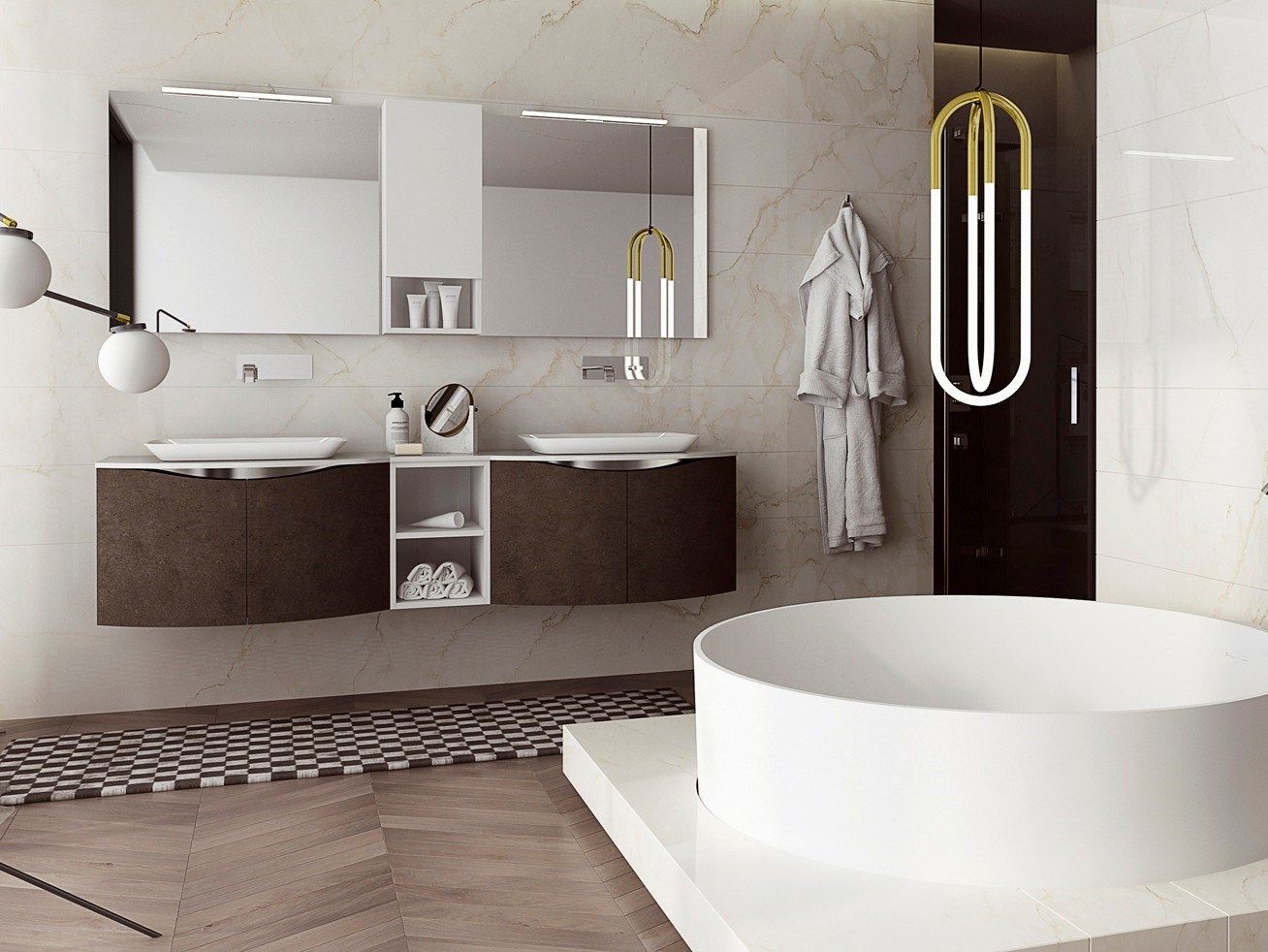 TIME LIGHT by Gran Tour - Mobile lavabo sospeso