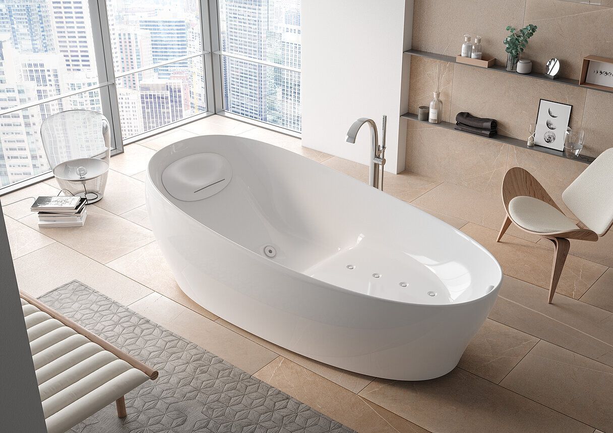 FLOATING by TOTO - Vasca da bagno centro stanza ovale con idromassaggio - 3