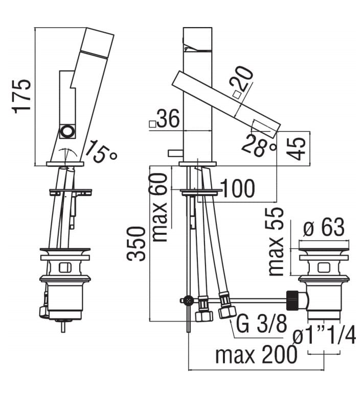 TOWER Single handle washbasin mixer By Nobili design Centro Stile