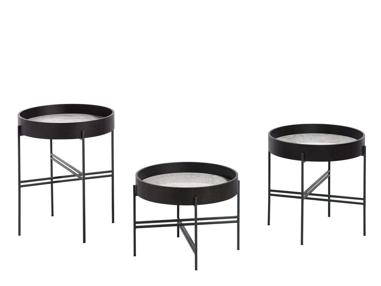 TRAY Round coffee table with tray By Potocco design Marco Viola