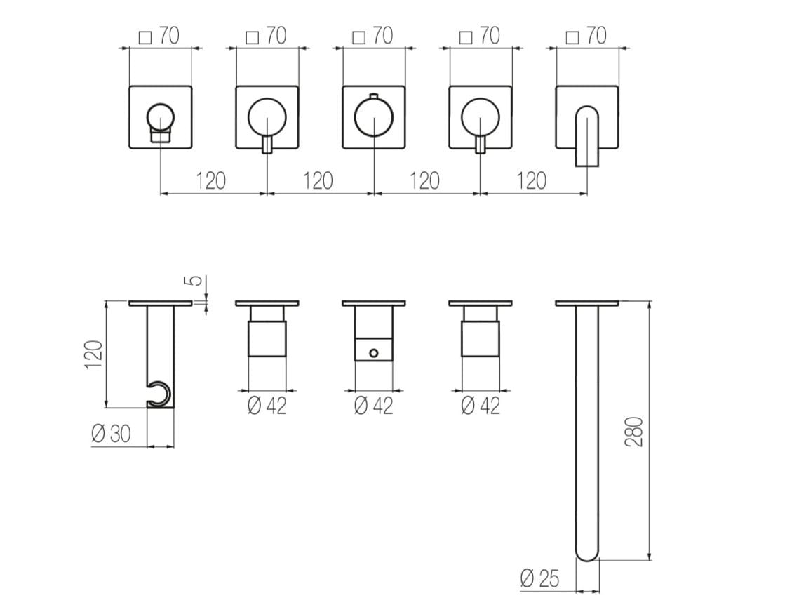 TRN52 Bathtub mixer By Radomonte design Stefano Macchion