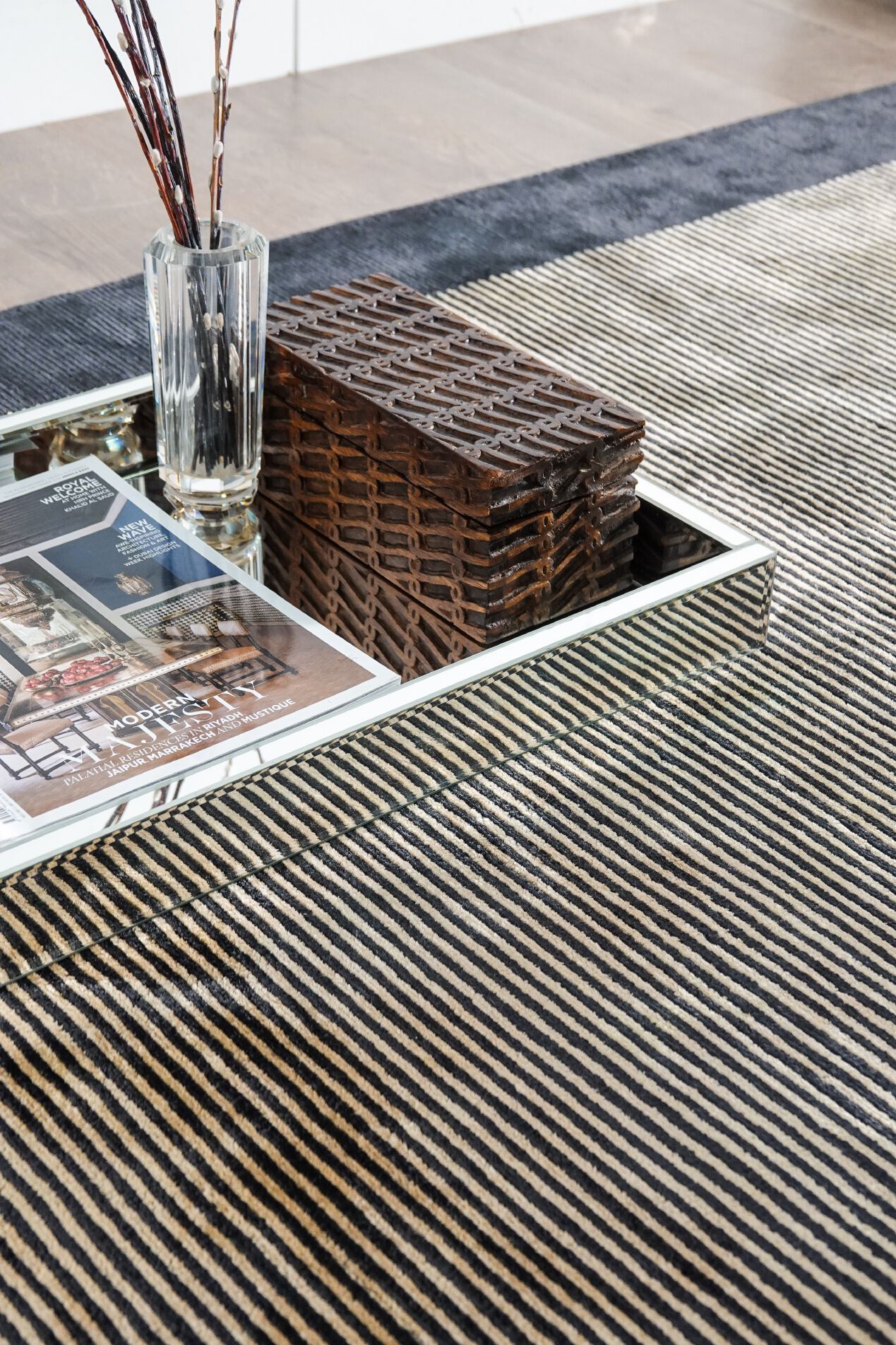 BRETON BLACK by Tapis Rouge - Tappeto rettangolare fatto a mano - 5