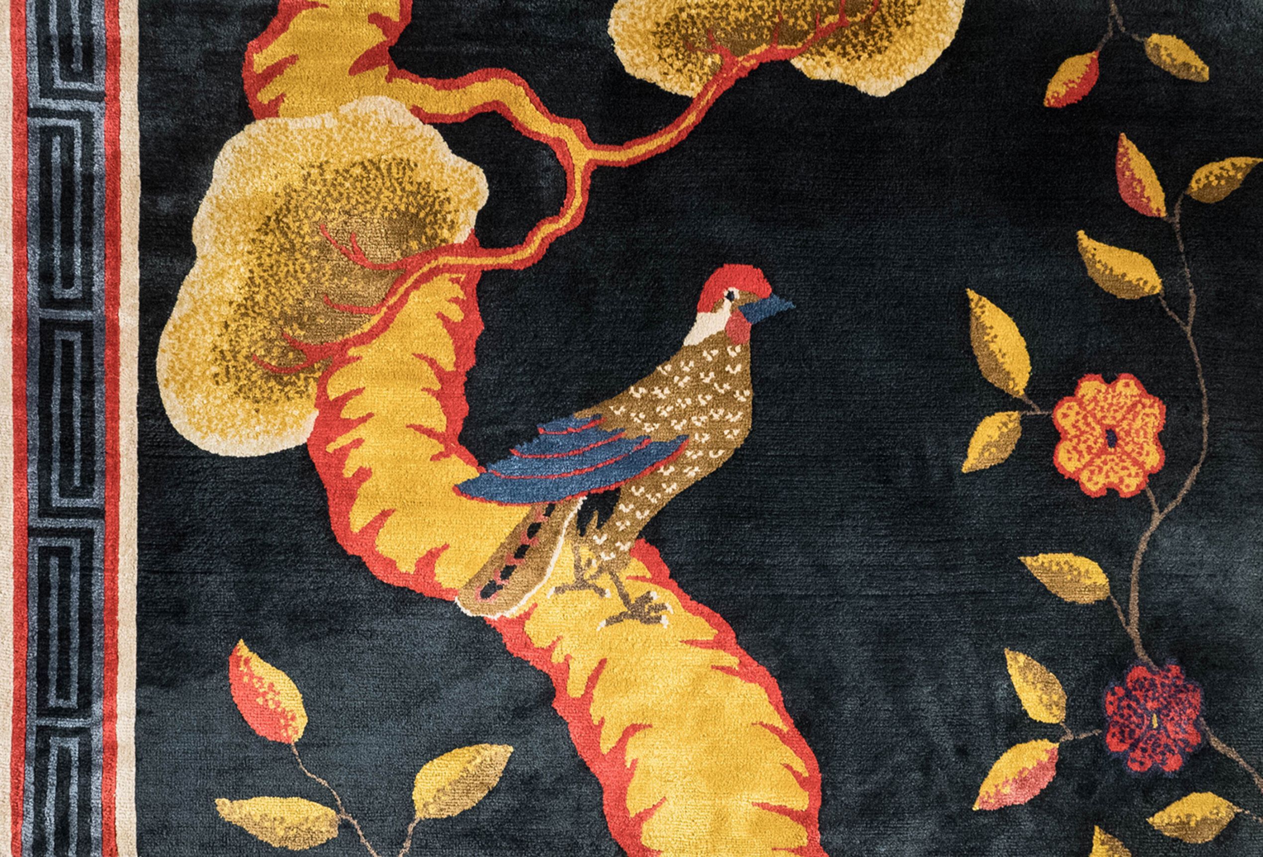 CHINESE PHEONIX ANTIQUE INDIGO by Tapis Rouge - Tappeto rettangolare fatto a mano - 8