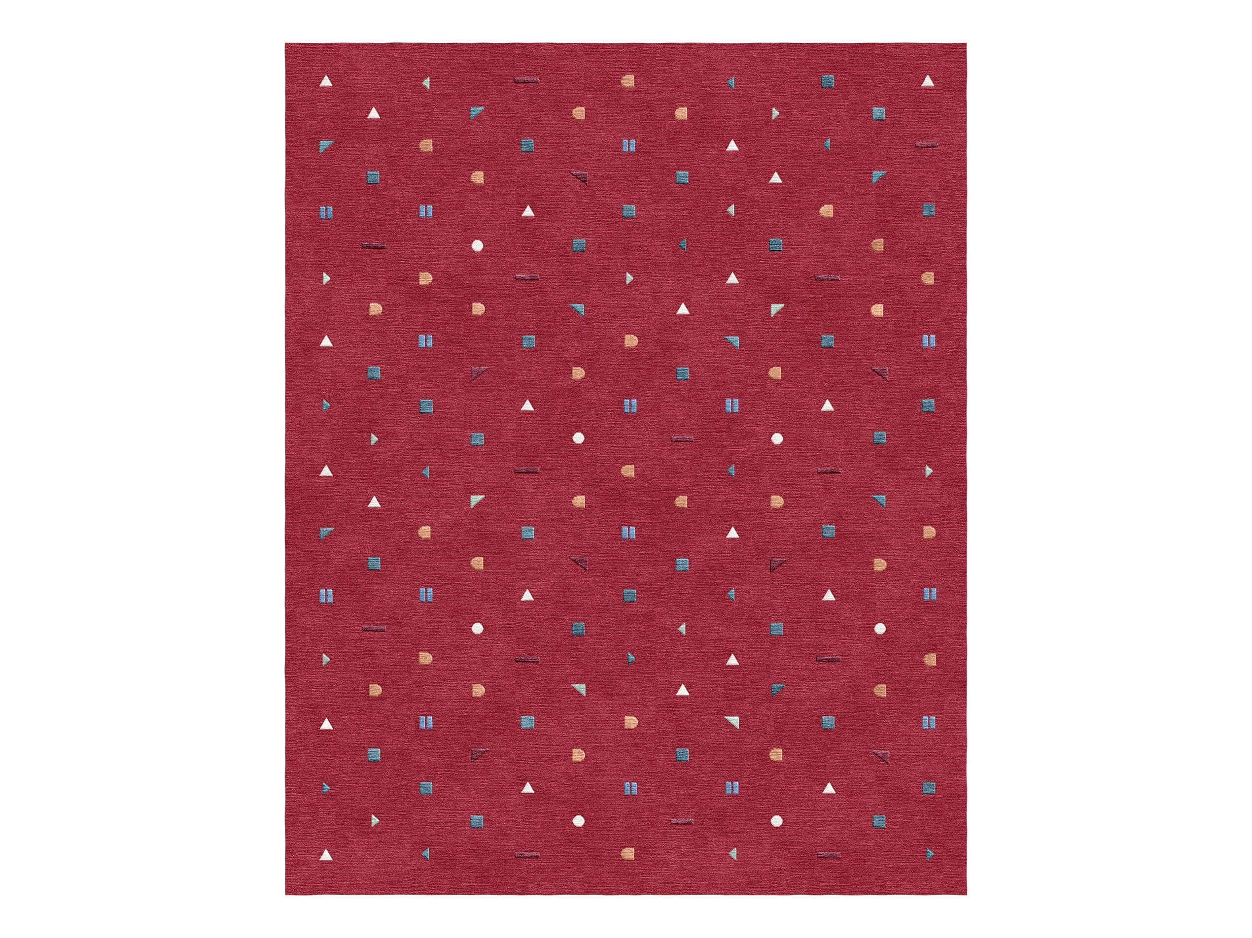 ELEMENTI ROSSO by Tapis Rouge - Tappeto rettangolare fatto a mano
