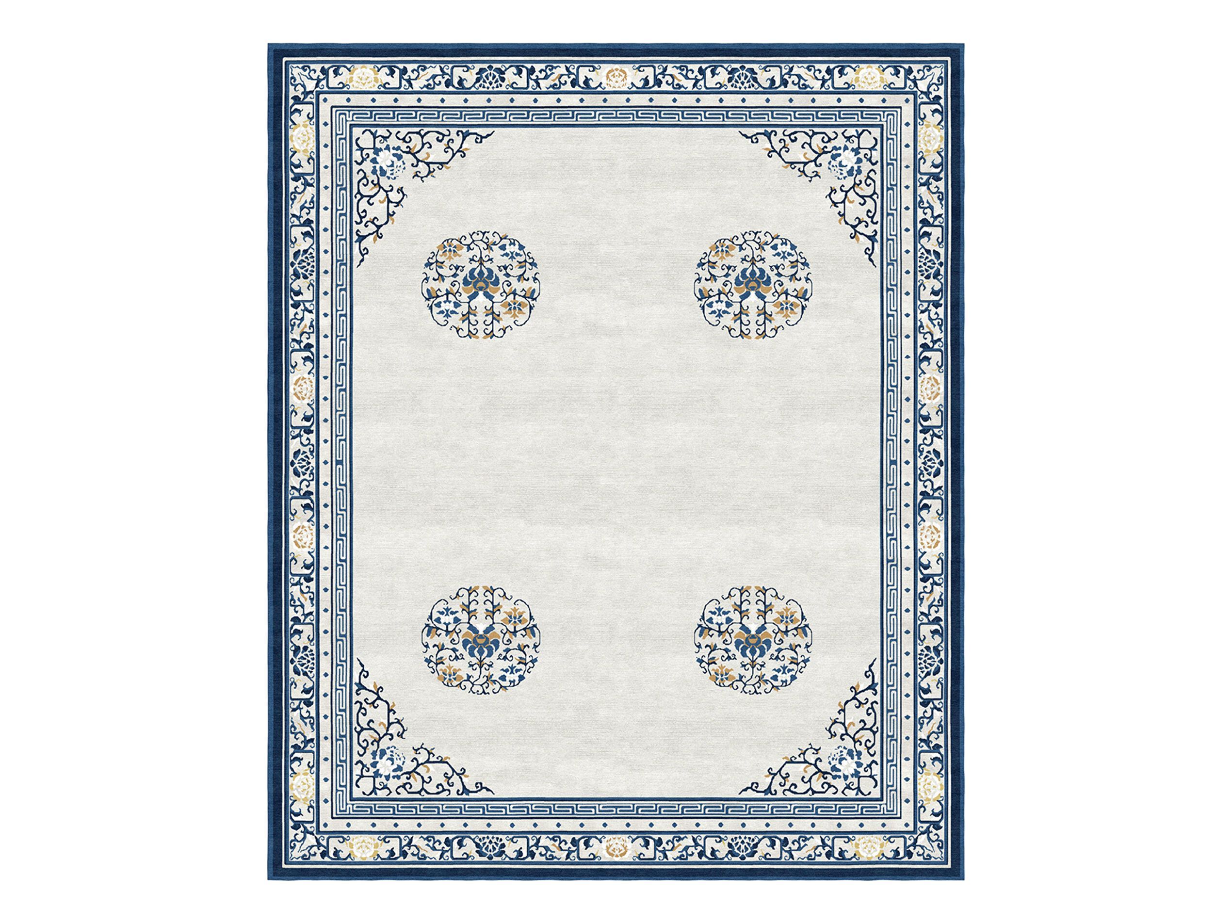 FLOATING LOTUS CLOUD GREY by Tapis Rouge - Tappeto rettangolare fatto a mano