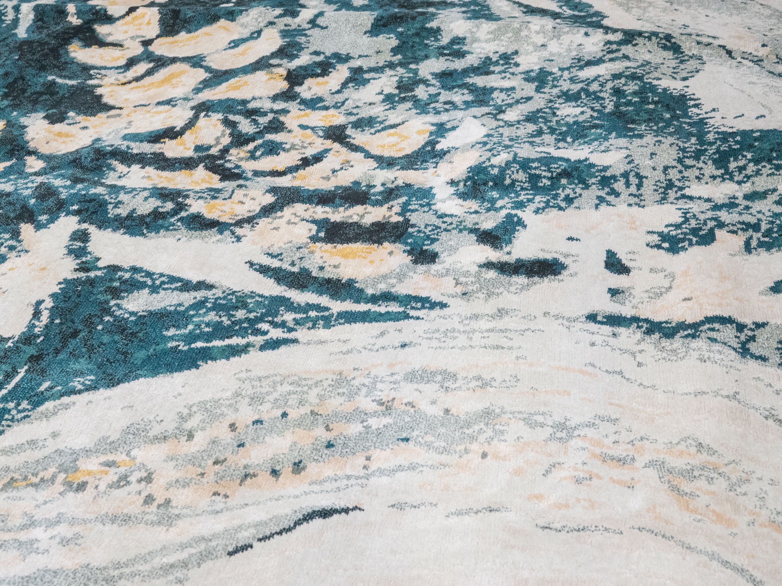 GOLD FISH by Tapis Rouge - Tappeto rettangolare fatto a mano in lana e seta - 13