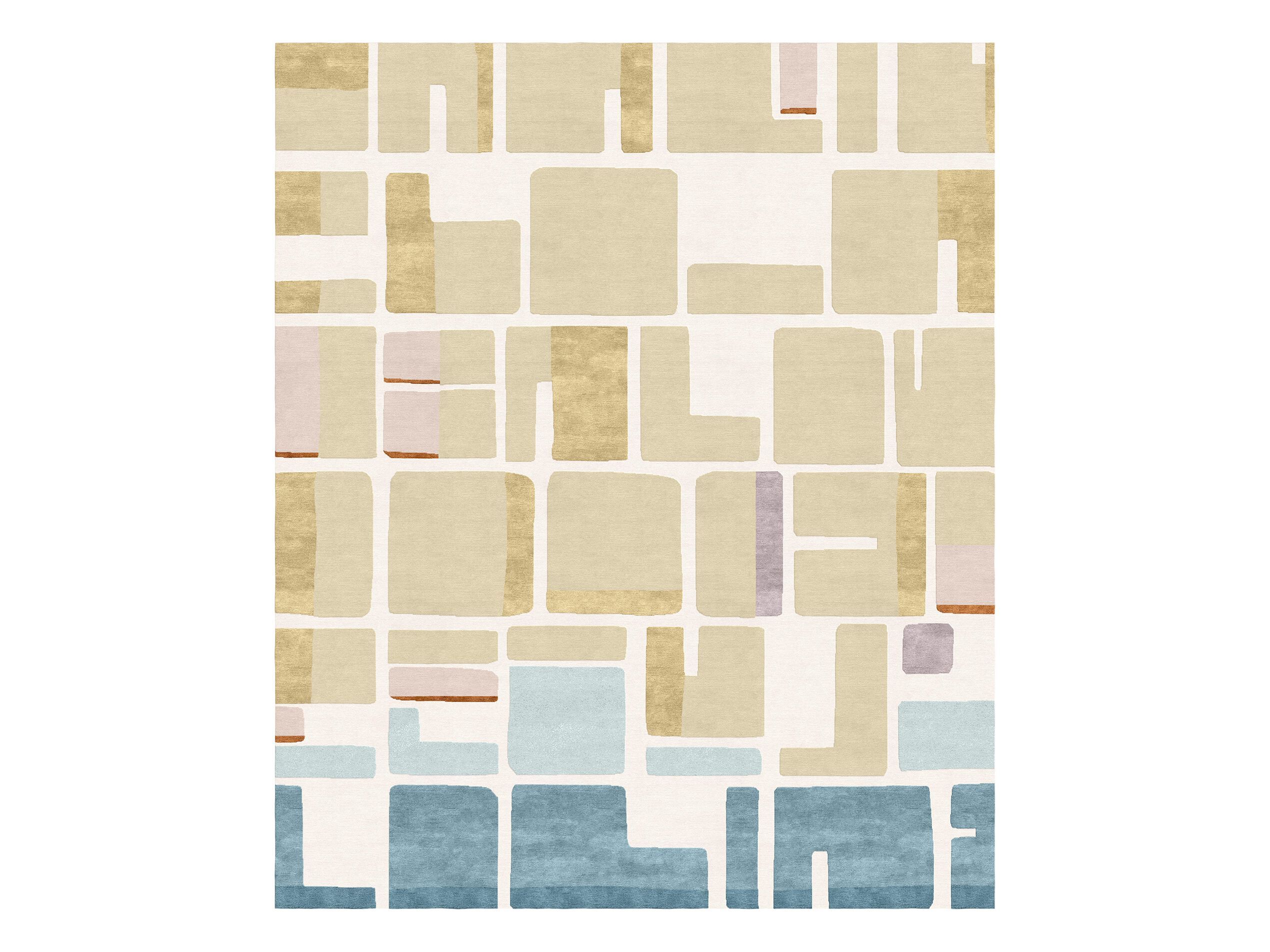 JEANNERET COUPE DE ROSE by Tapis Rouge - Tappeto rettangolare fatto a mano