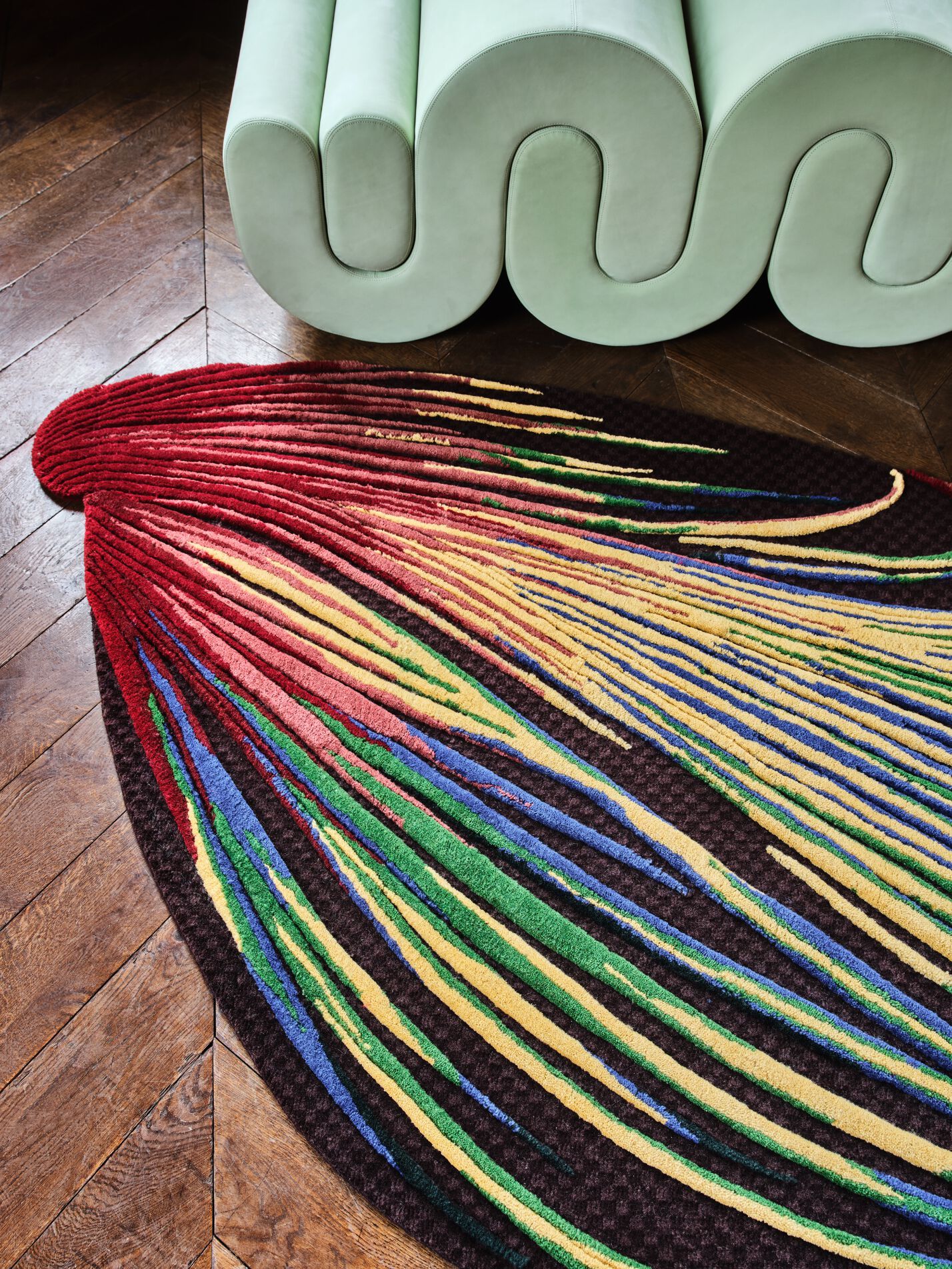 LASER SUN by Tapis Rouge - Tappeto curvo fatto a mano - 8