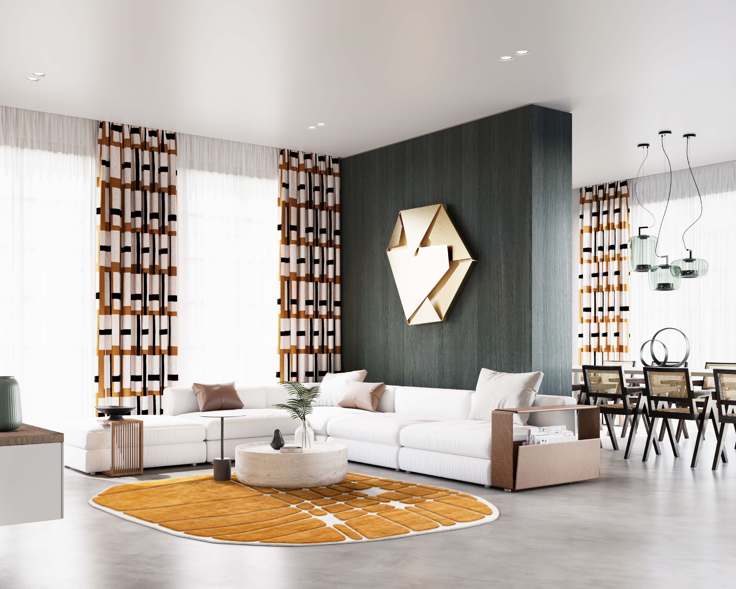 MARRONE by Tapis Rouge - Tappeto curvo fatto a mano - 5