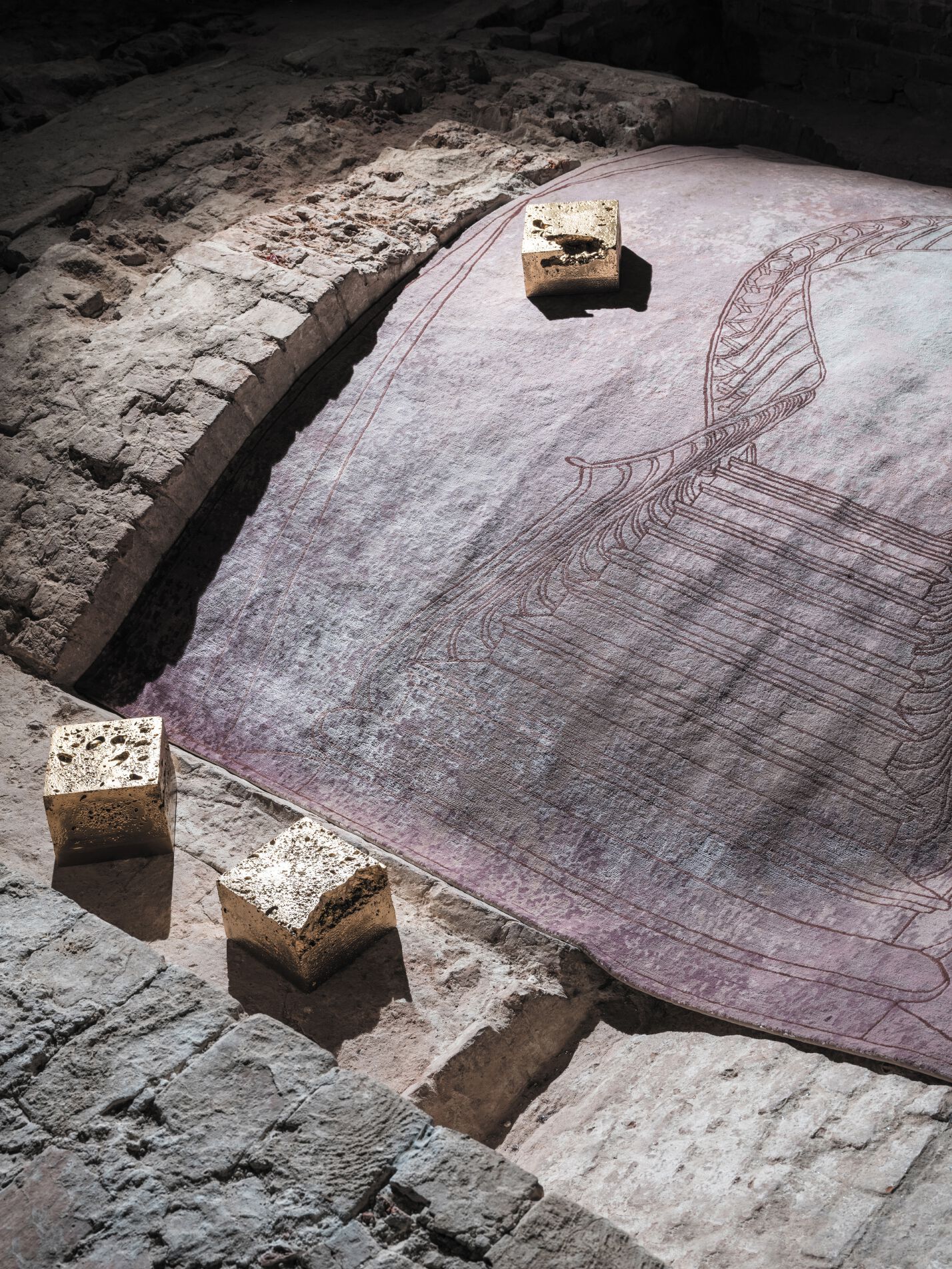 NAPOLI ROSA POLVERE by Tapis Rouge - Tappeto rettangolare fatto a mano - 2
