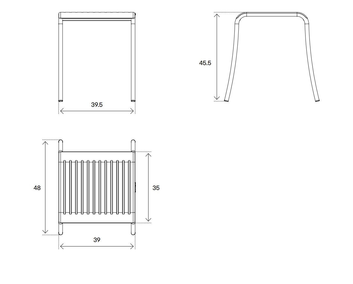 PATIO SLATTED STOOL Stool By Tolix | design Pauline Deltour
