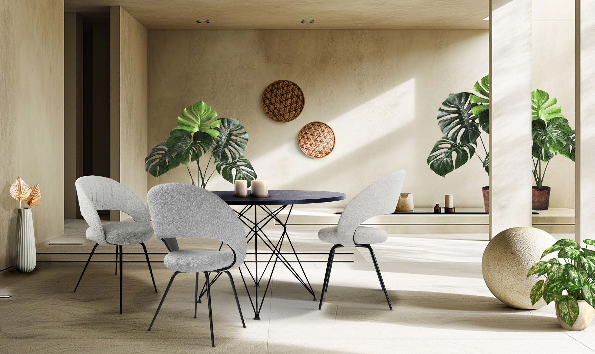 STRIP Fabric chair with armrests By Tonon