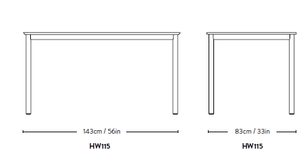 DRIP HW115/HW117 Rectangular table with MDF top and aluminium base By ...