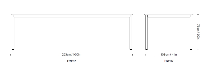 DRIP HW115/HW117 Rectangular table with MDF top and aluminium base By ...