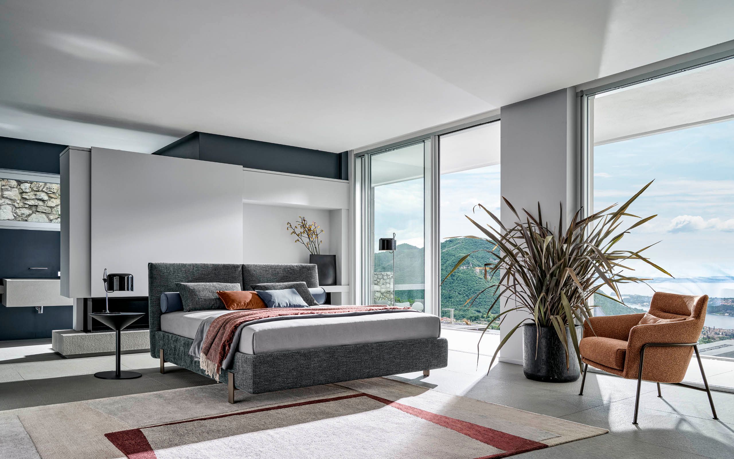 BOOK by Twils - Letto matrimoniale in tessuto con testiera imbottita - 9